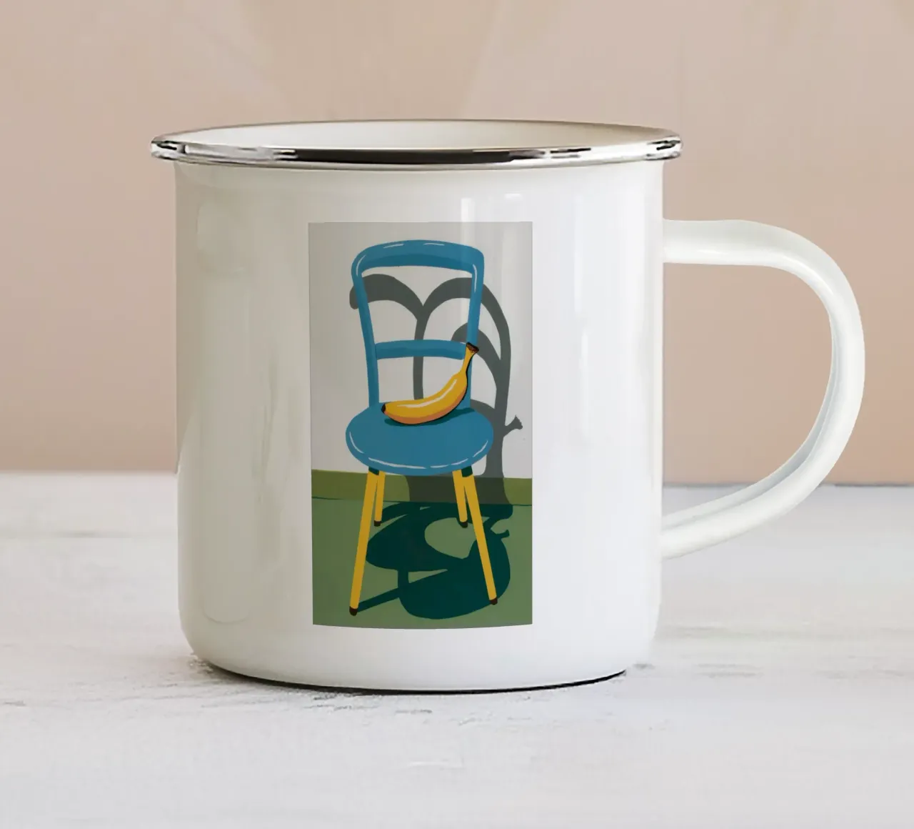 Sedia Ceruleo Banana tazza in smalto da Giant Foxs
