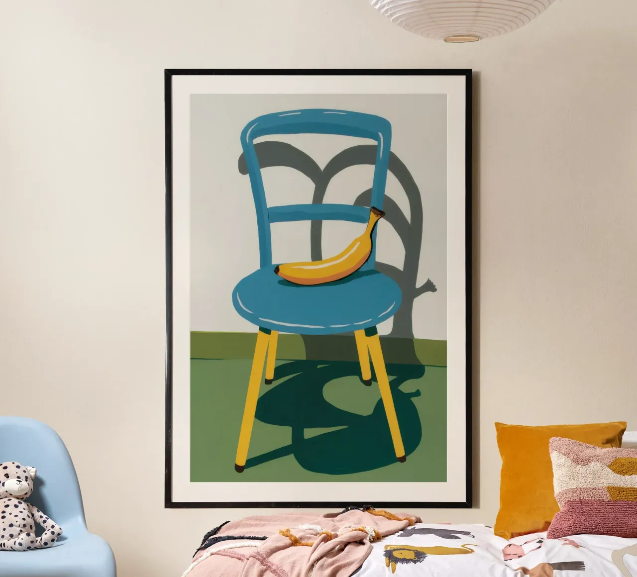 Sedia Ceruleo Banana poster con telaio in plastica da Giant Foxs