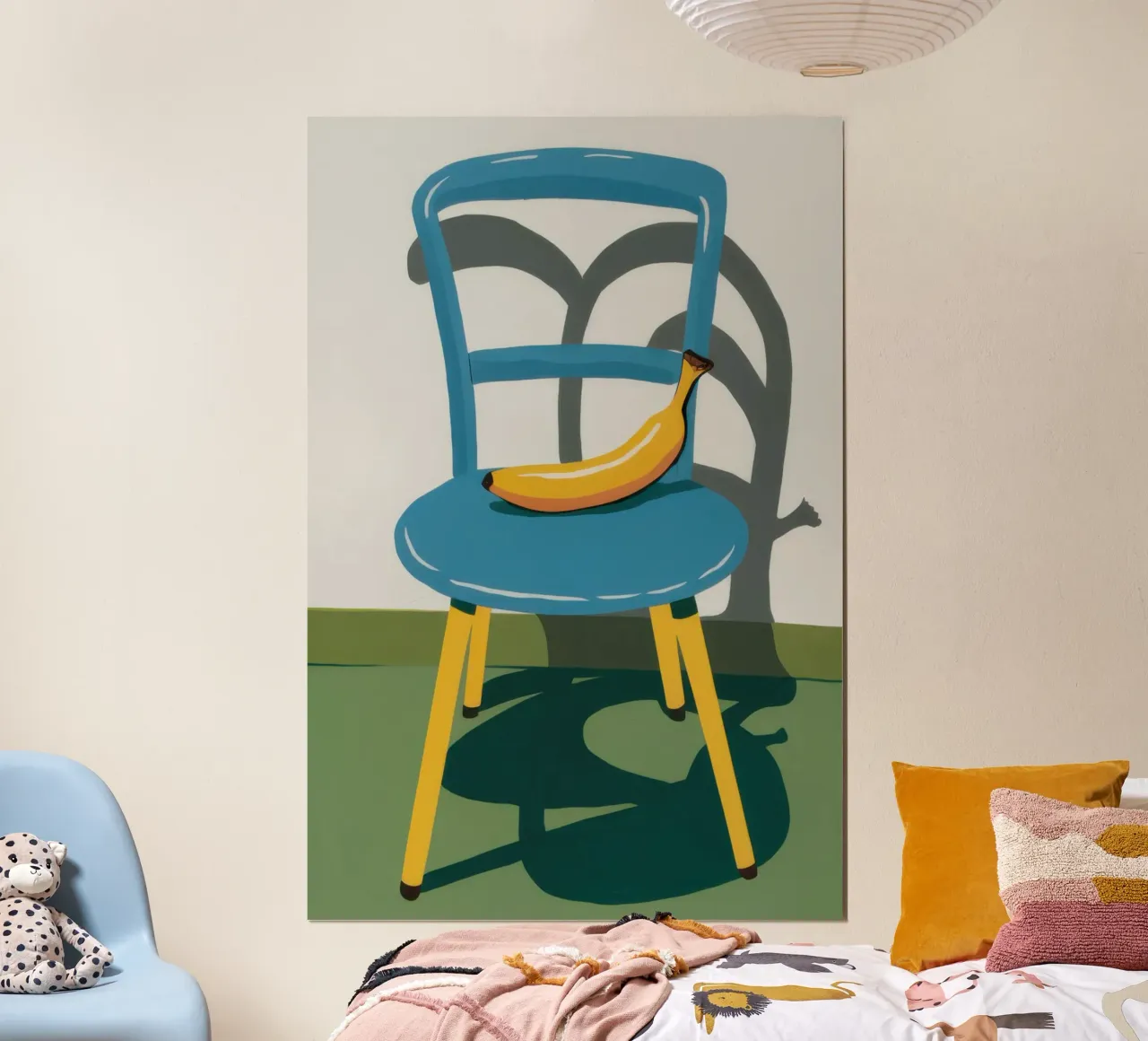 Sedia Ceruleo Banana poster con telaio in plastica da Giant Foxs