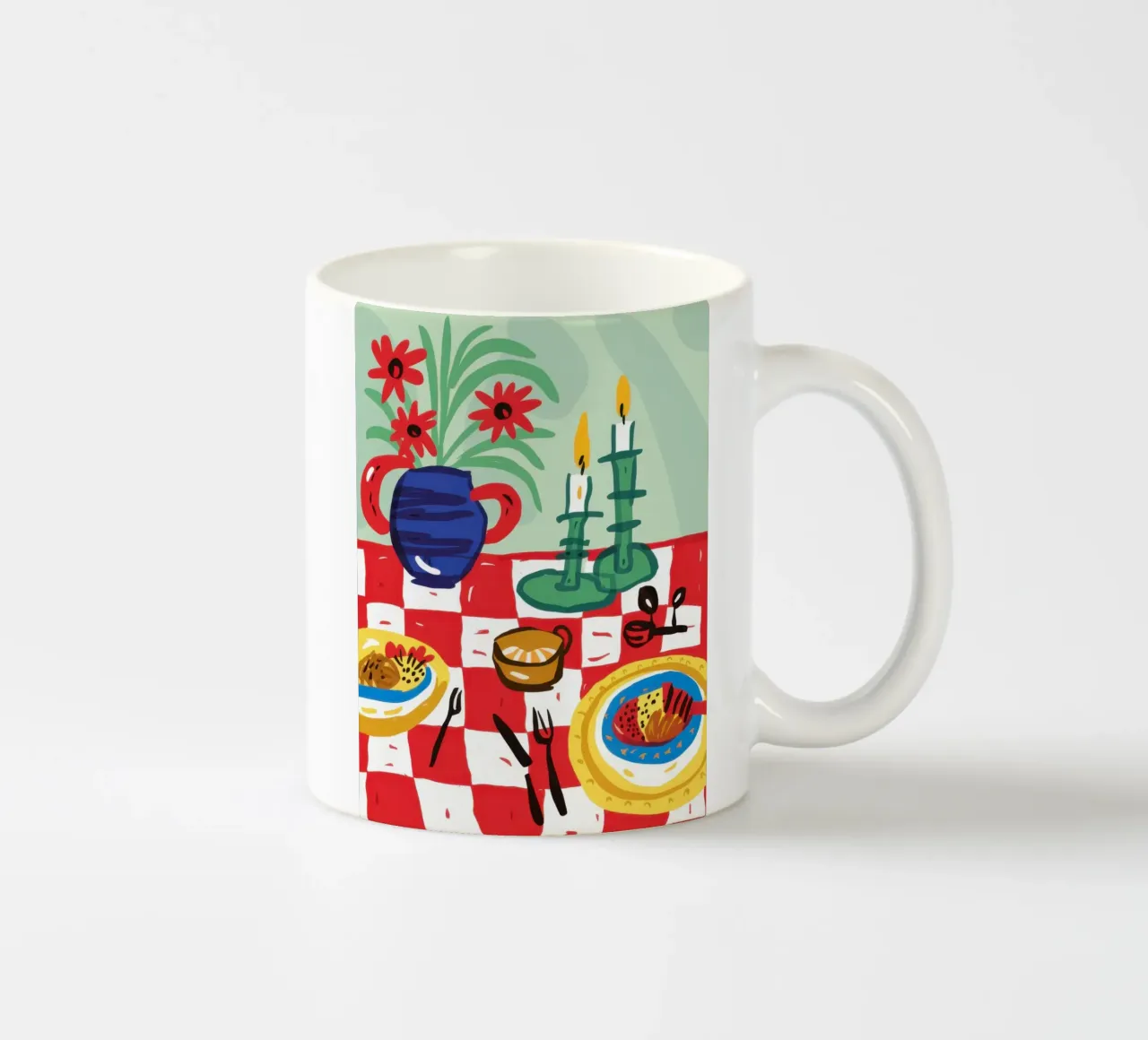 A Bountiful Feast ceramic mug by Mythy Brush