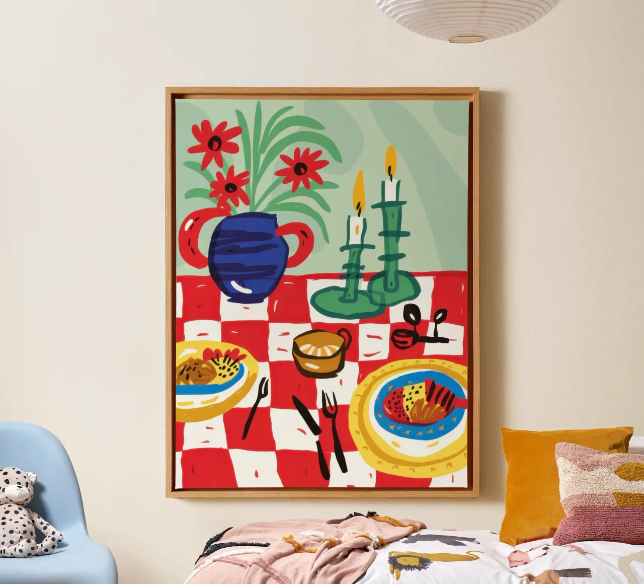 Een overvloedig feest canvas met Baklijst van Mythy Brush