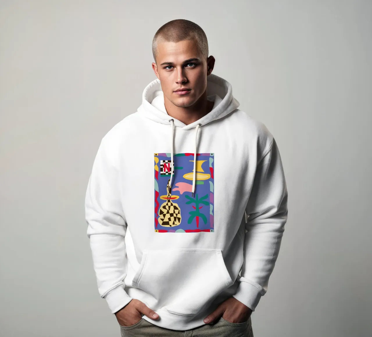 Gioia grafica decostruita felpa con cappuccio da Ink Pulse