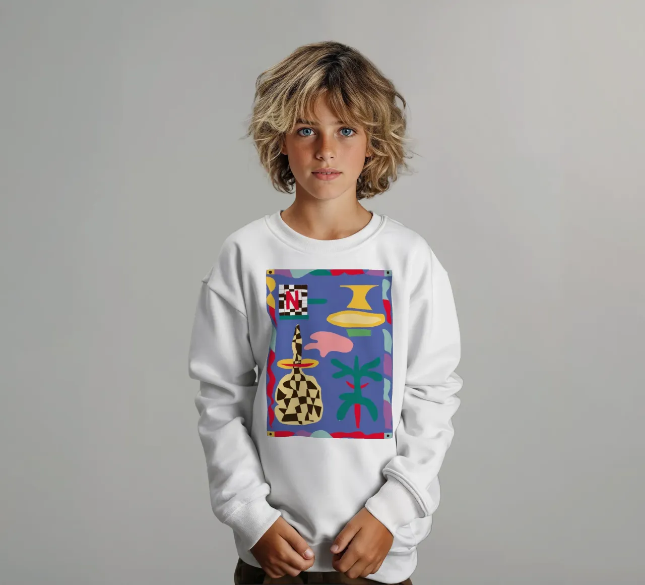 Gioia grafica decostruita felpa bambino da Ink Pulse