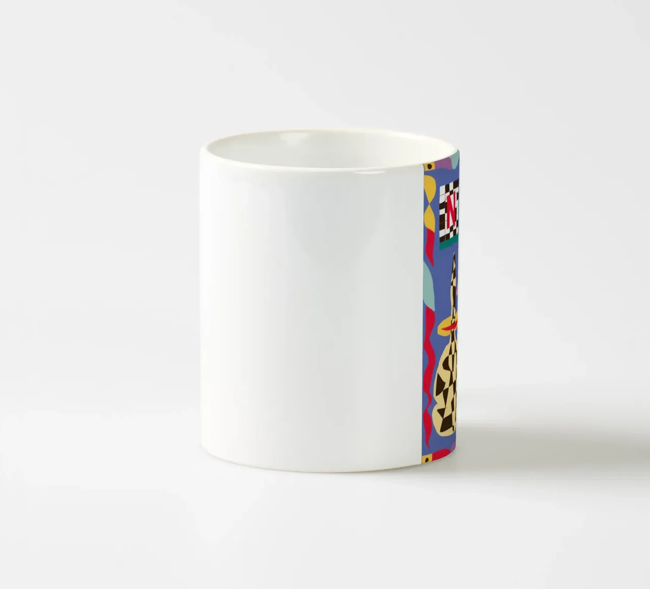 Gioia grafica decostruita tazza in ceramica da Ink Pulse