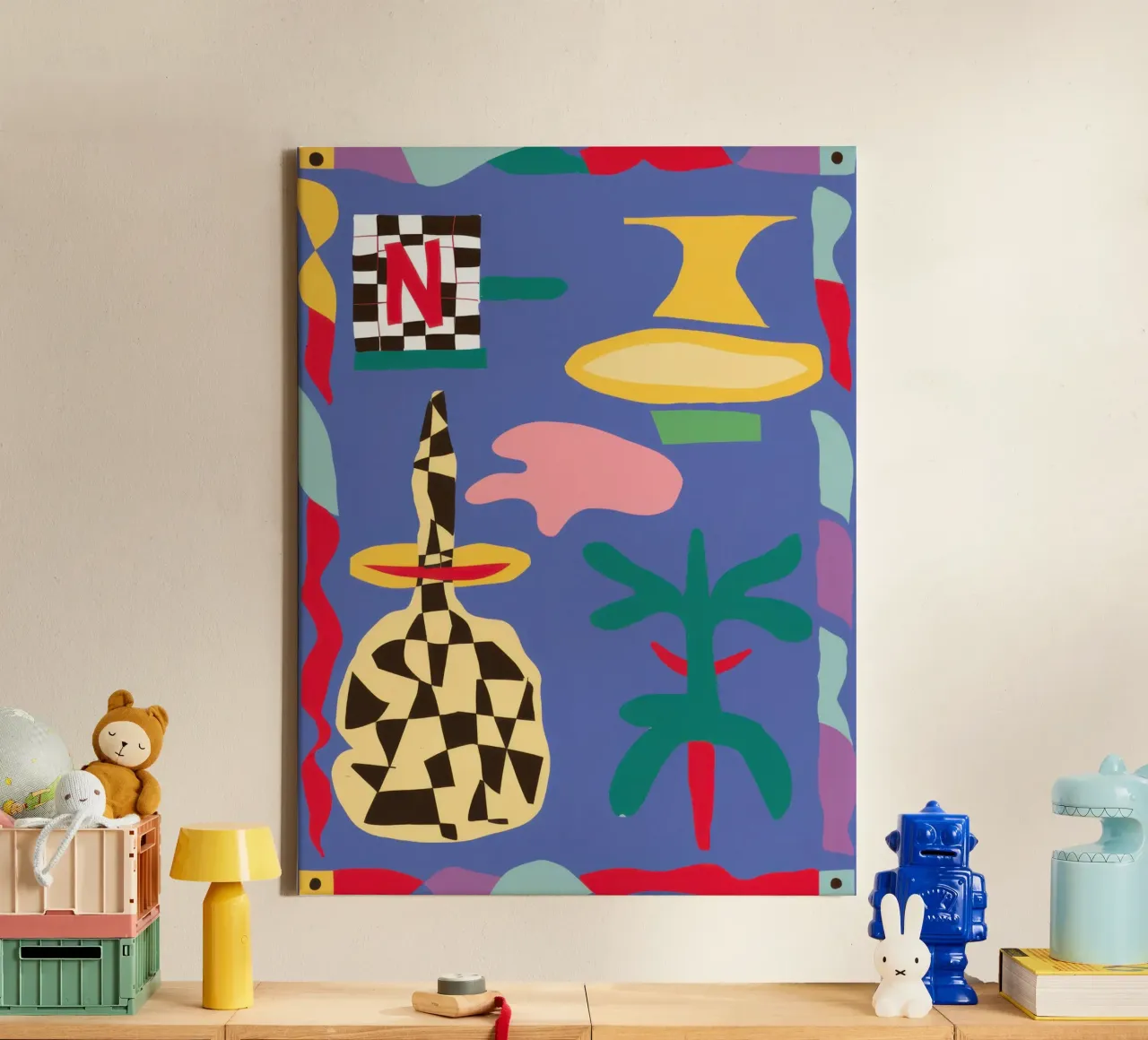 Deconstructed Graphic Joy canvas by Ink Pulse