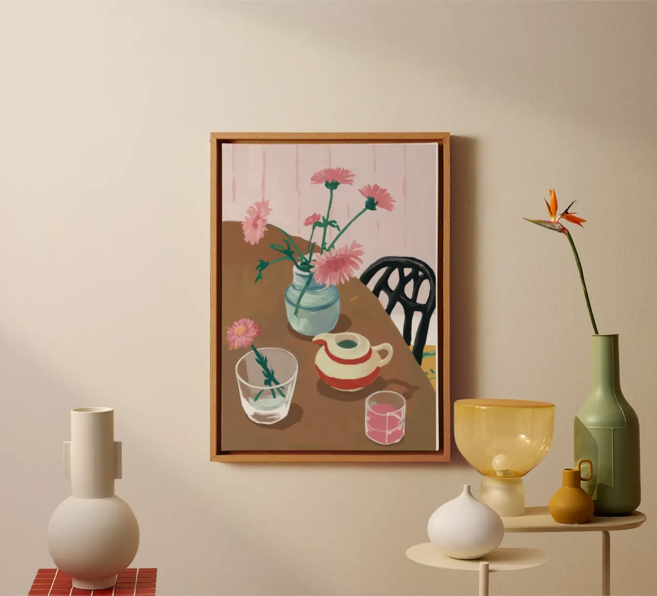 Gestippelde theetijd canvas met Baklijst van Giant Foxs