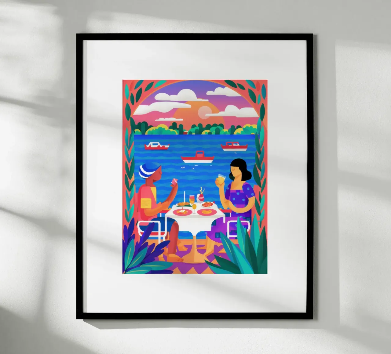 Cena romantica al chiaro di luna poster da Mythy Brush