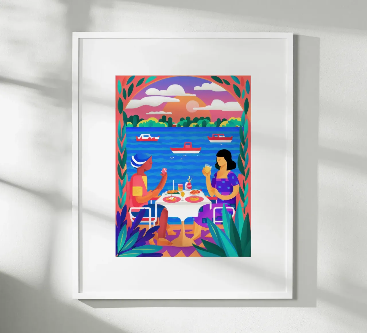 Cena romantica al chiaro di luna poster da Mythy Brush