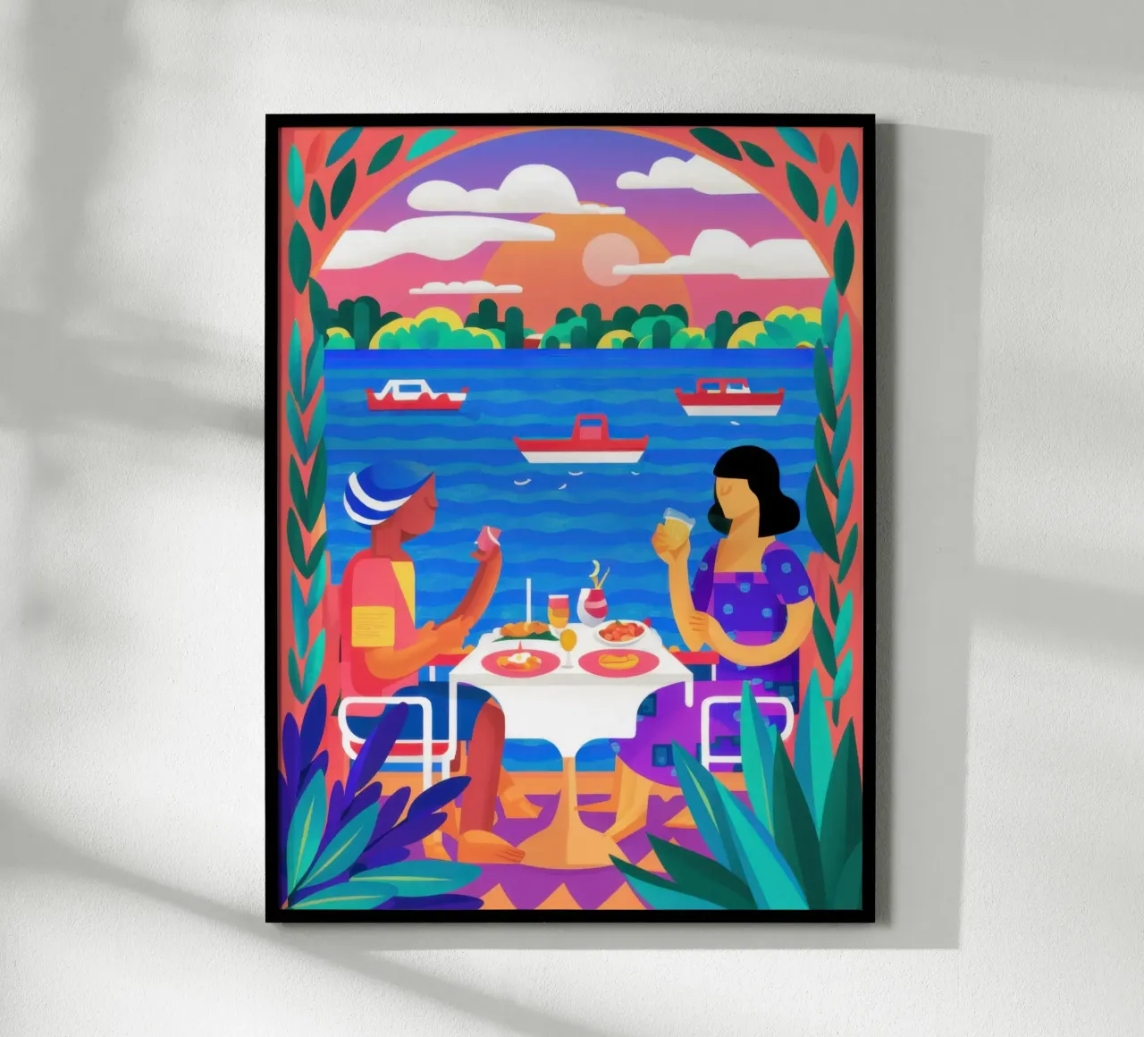 Cena romantica al chiaro di luna poster da Mythy Brush