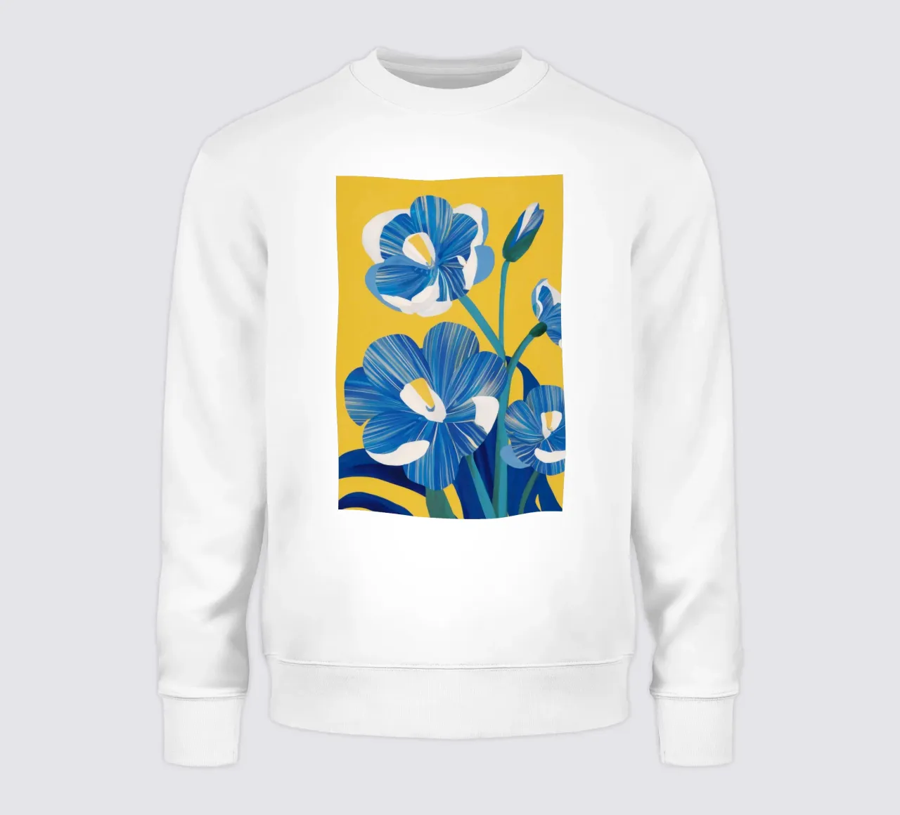 Fiori blu cobalto felpa da Ink Pulse