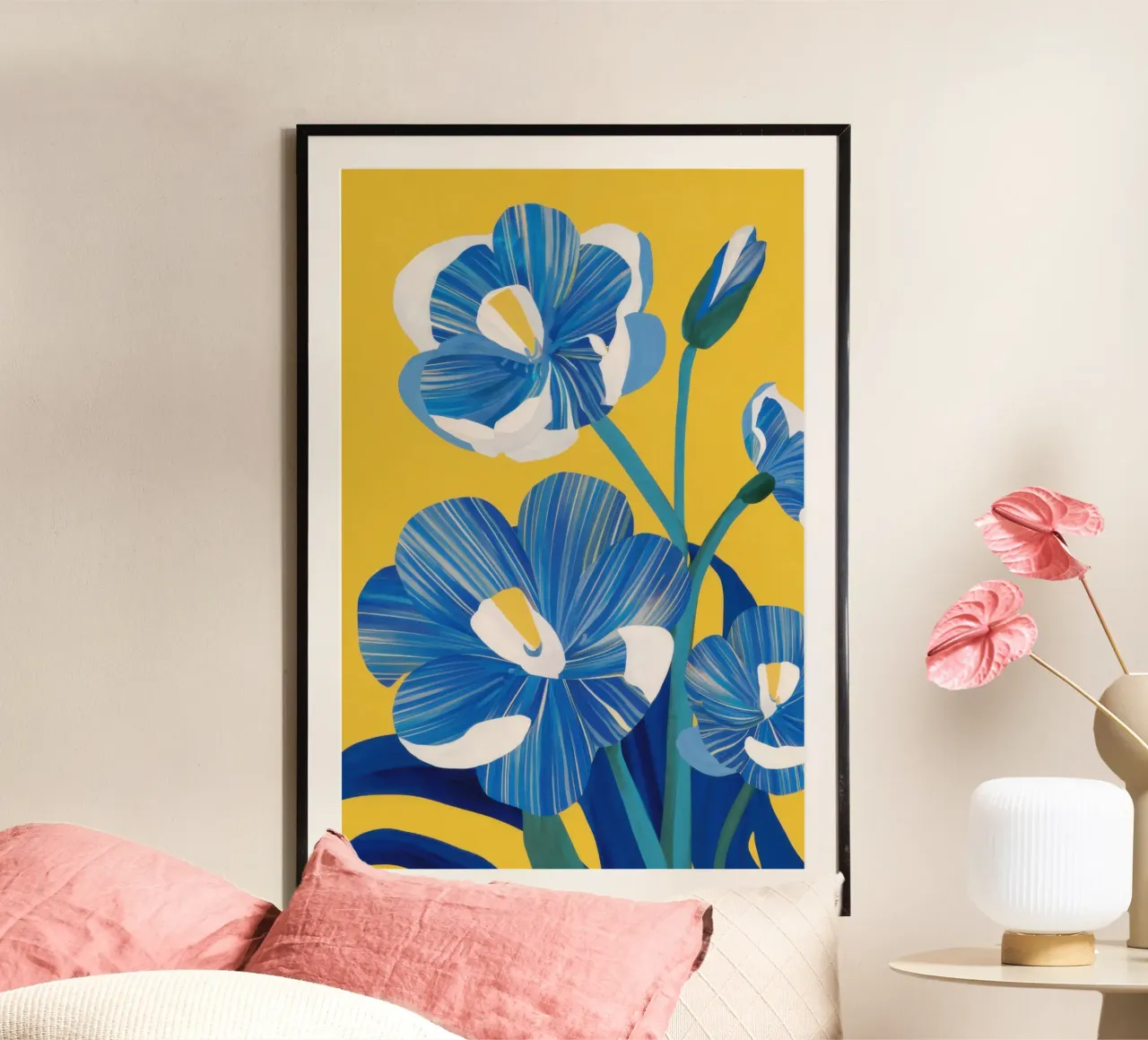 Fiori blu cobalto carta hahnemühle da Ink Pulse