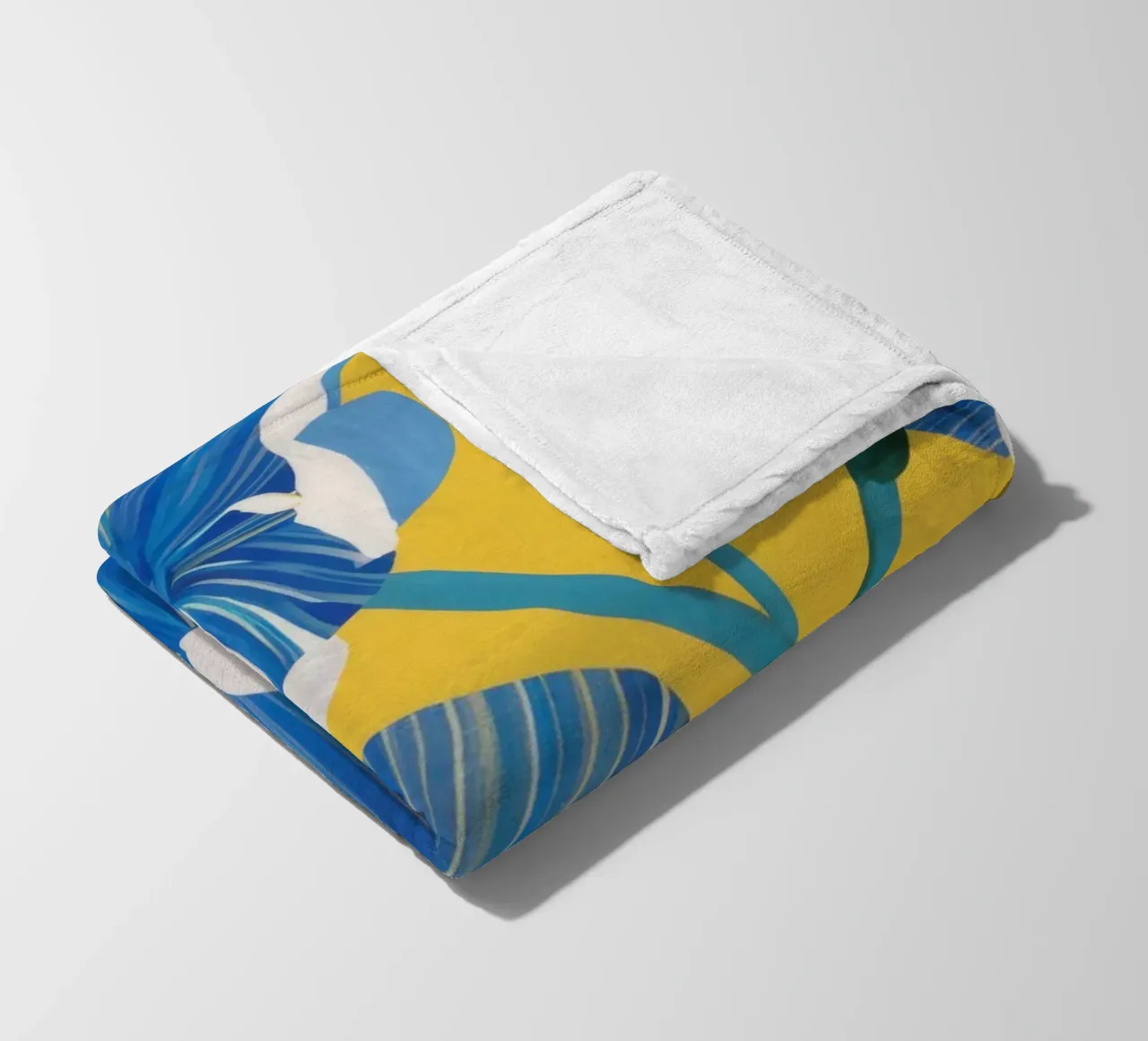 Fiori blu cobalto coperta in pile da Ink Pulse