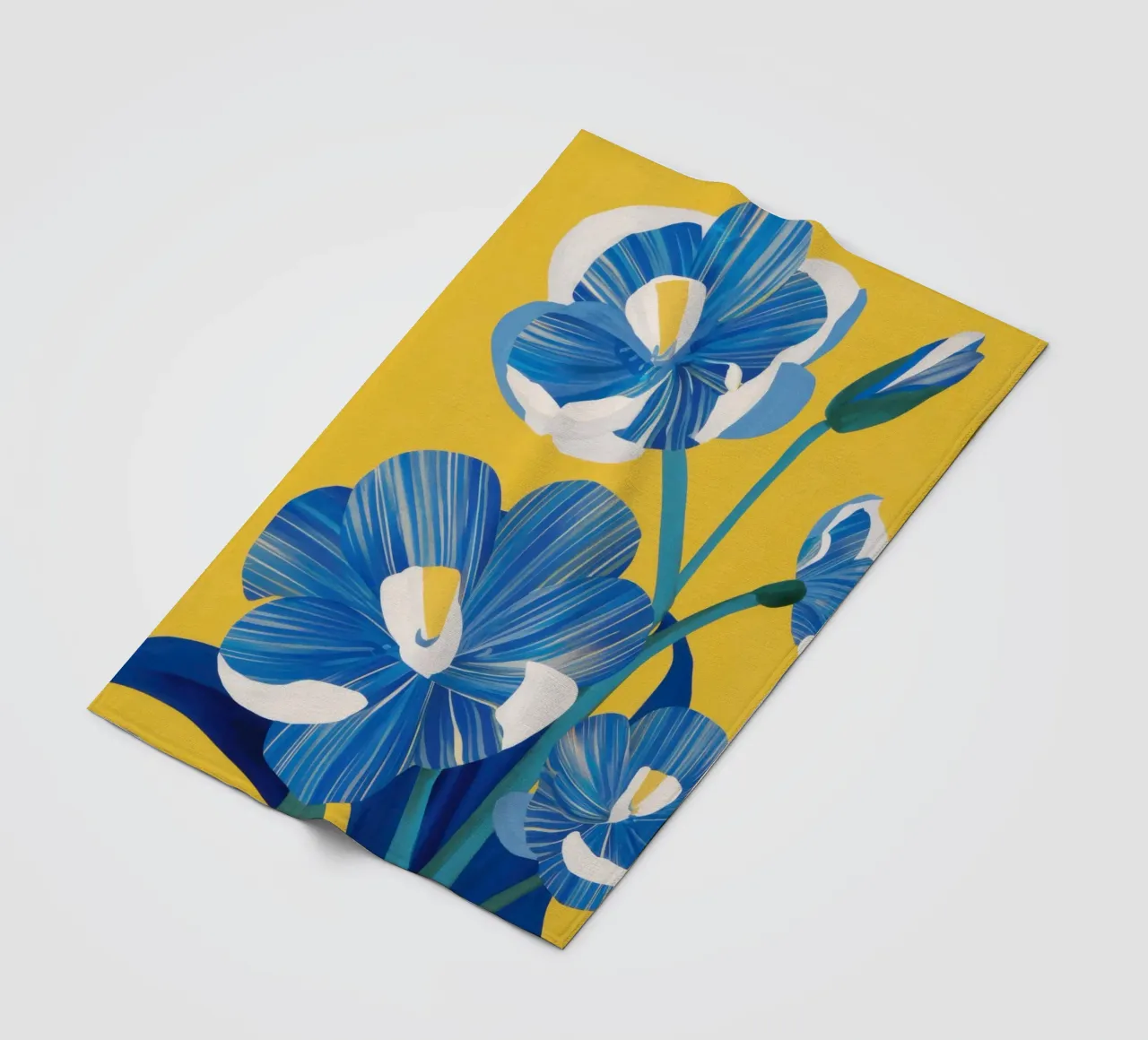 Fiori blu cobalto coperta in pile da Ink Pulse