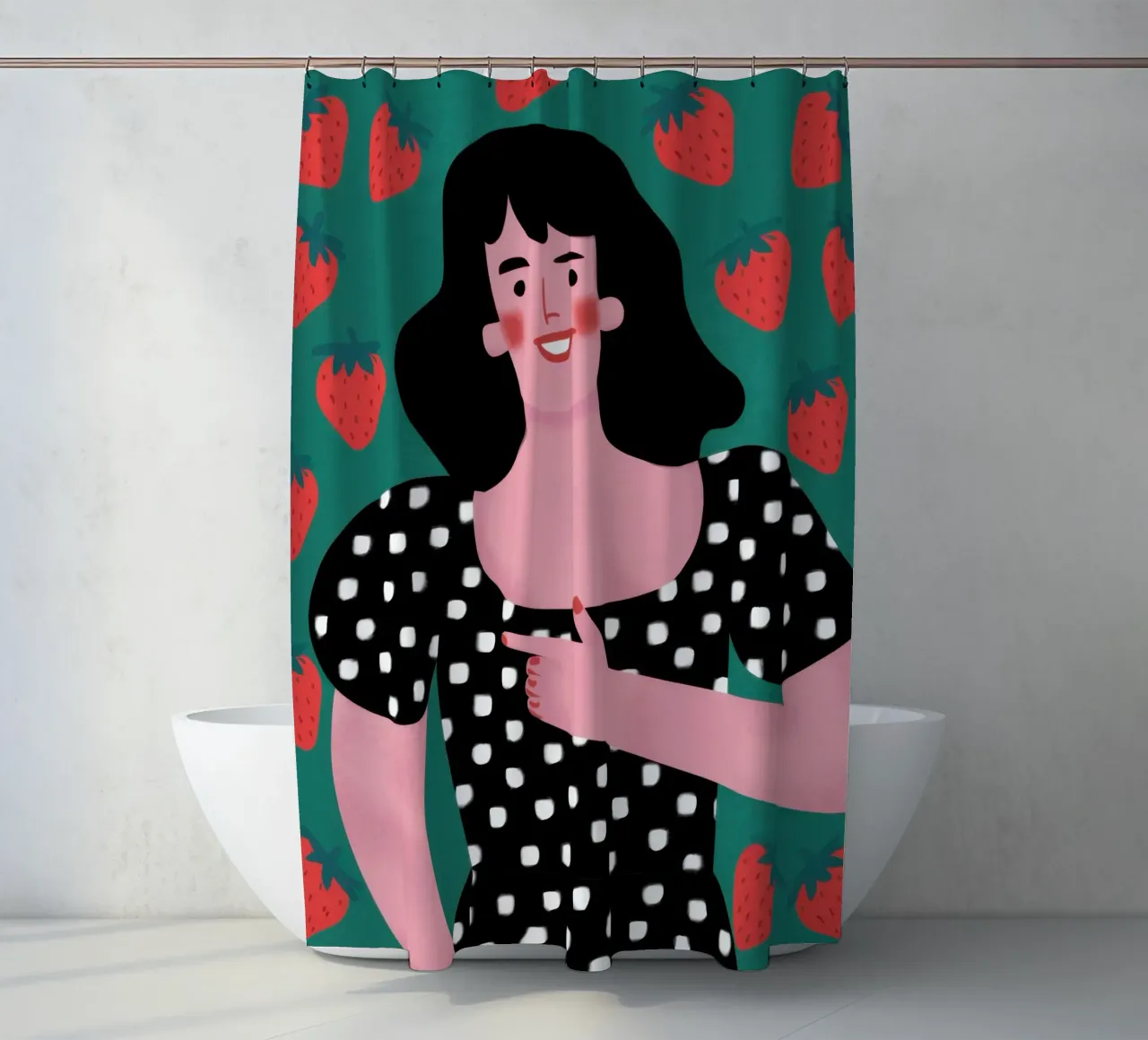Unabashedly in Love shower curtain by Ink Pulse