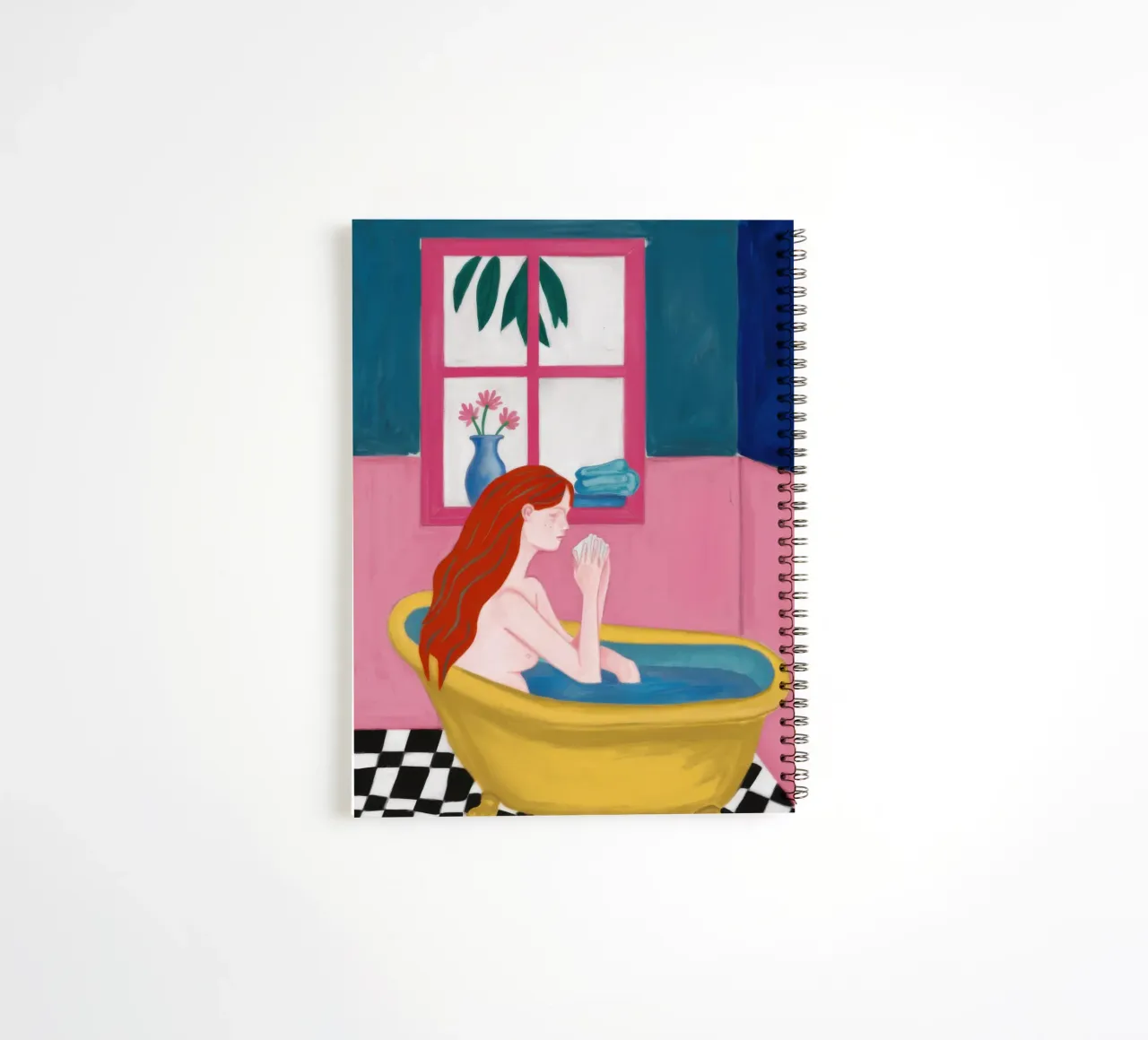 Baignoire jaune Sérénité carnet à spirale de Mythy Brush
