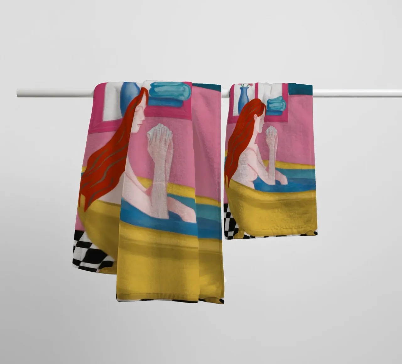 Baignoire jaune Sérénité serviette de bain de Mythy Brush