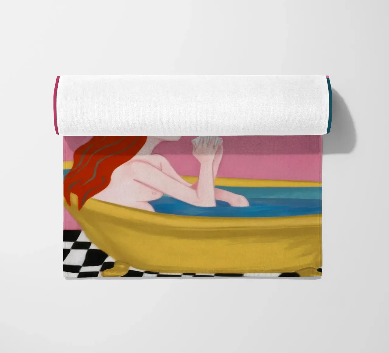 Vasca da bagno gialla Serenity telo mare da Mythy Brush