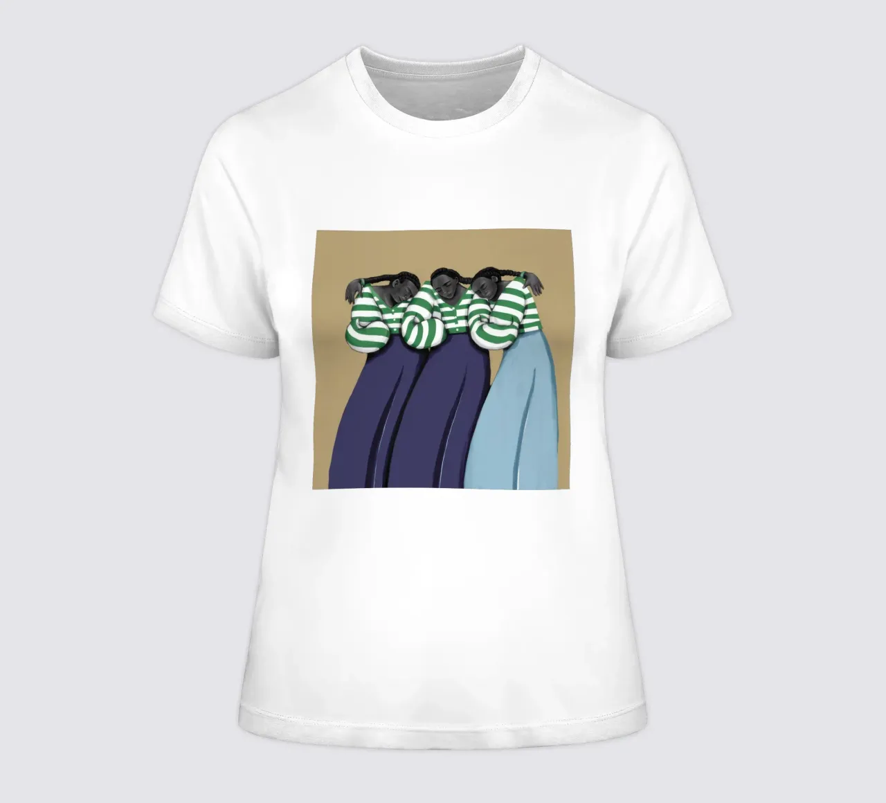 Synchronized Striped Socks women's fitted t-shirt by Ink Pulse
