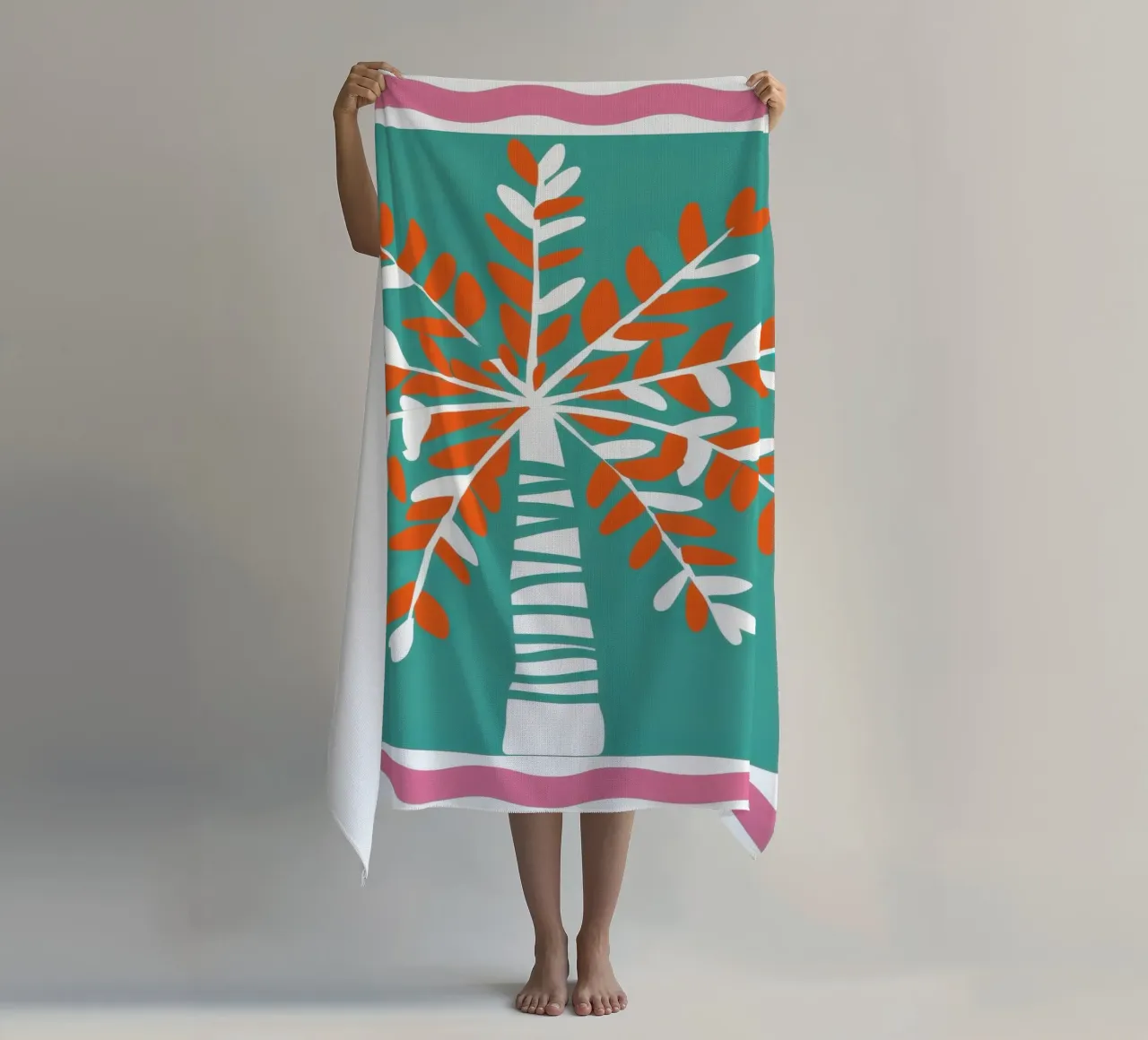 Agrumi in un vaso a righe telo mare da Ink Pulse