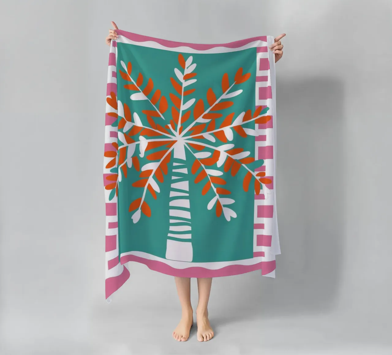 Agrumi in un vaso a righe telo mare da Ink Pulse