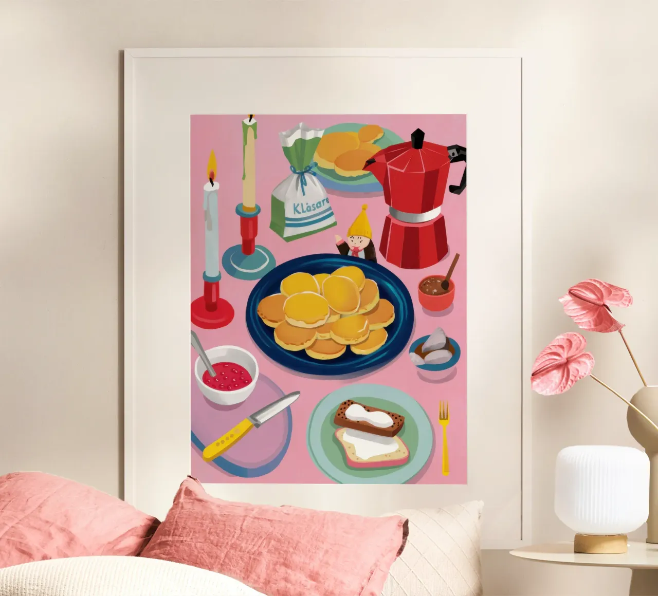 Rituale del dolce mattino poster con telaio in plastica da Mythy Brush