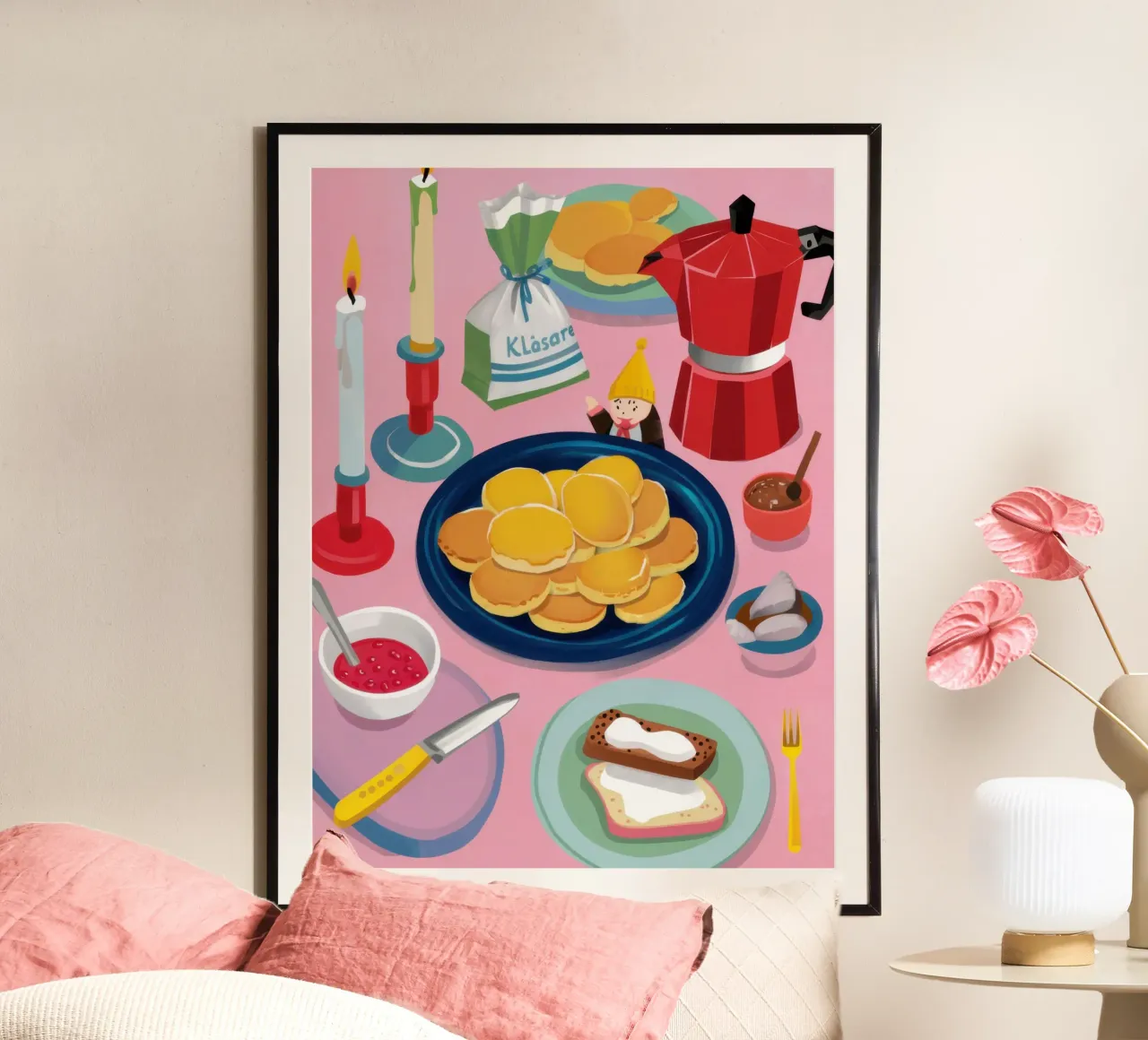 Rituale del dolce mattino poster con telaio in plastica da Mythy Brush