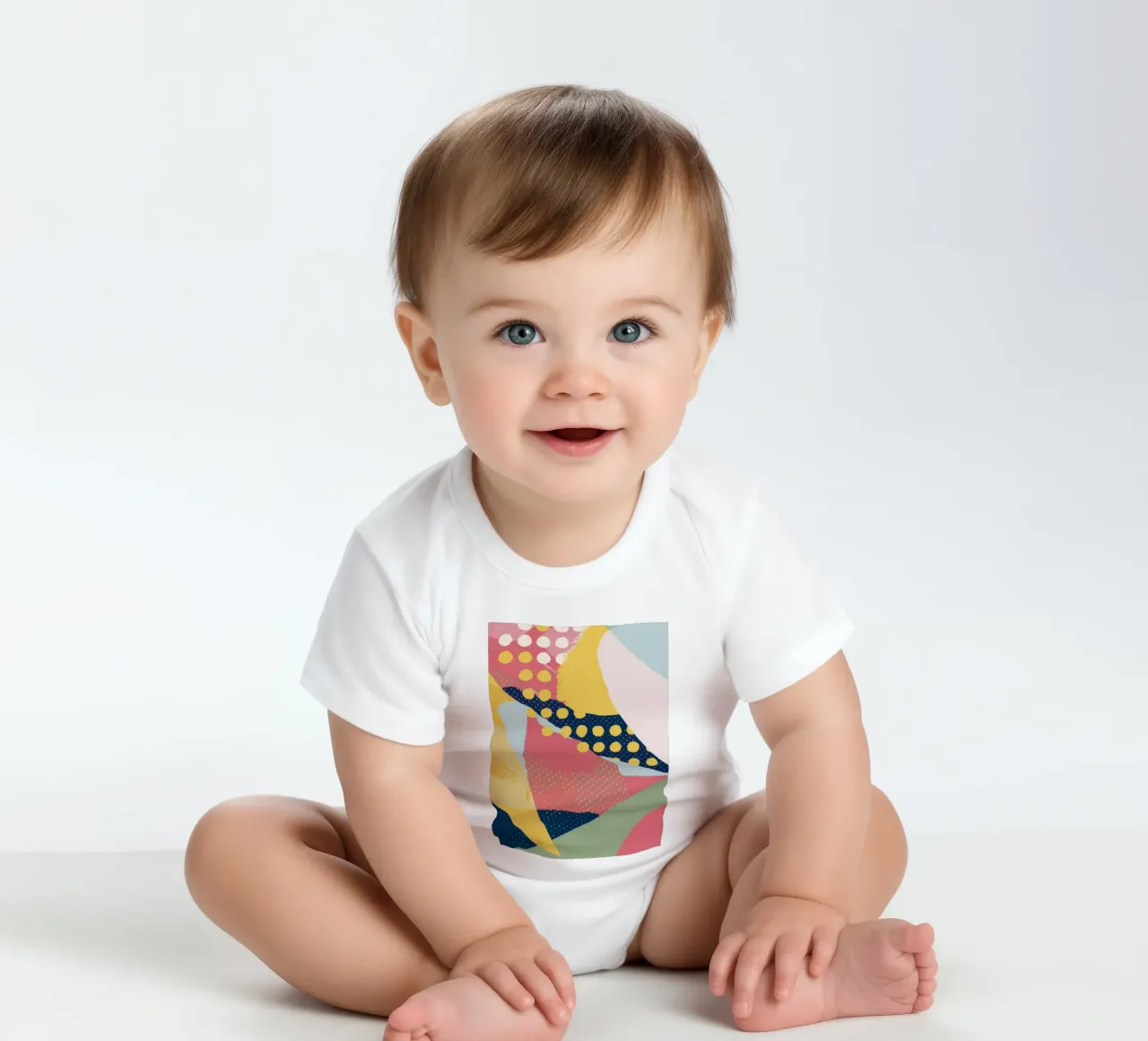 Abstract Pattern Play short-sleeve baby romper by Ink Pulse