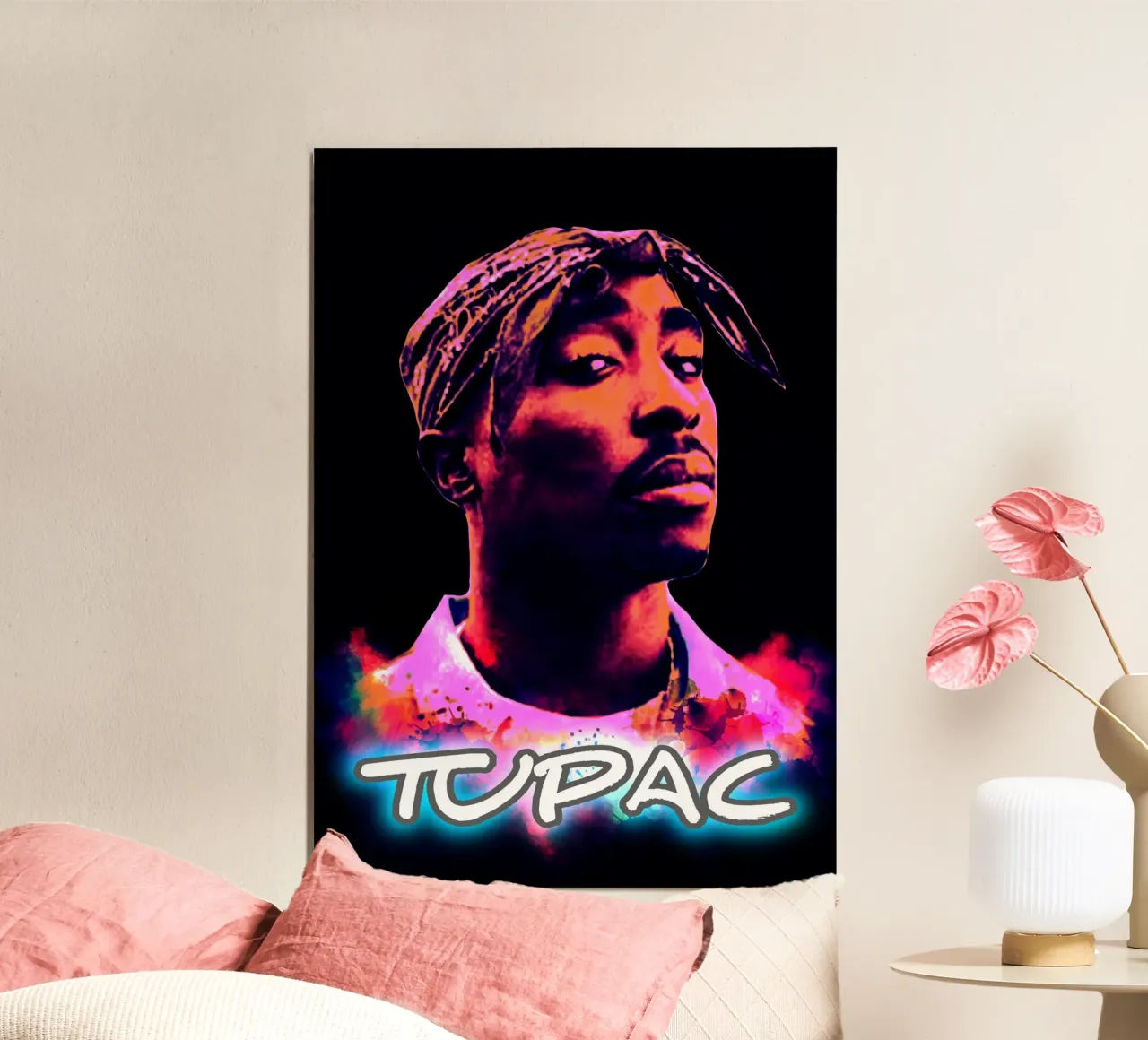 Tupac Shakur hip-hop poster con telaio in alluminio da Lembayung art