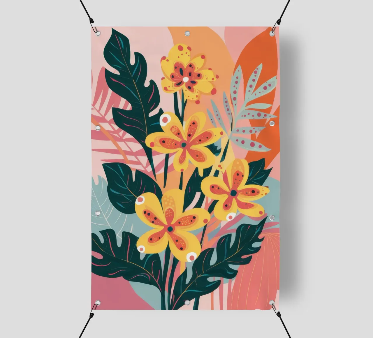 Esplosione di fiori selvatici nel giardino telo in pvc da Ink Pulse