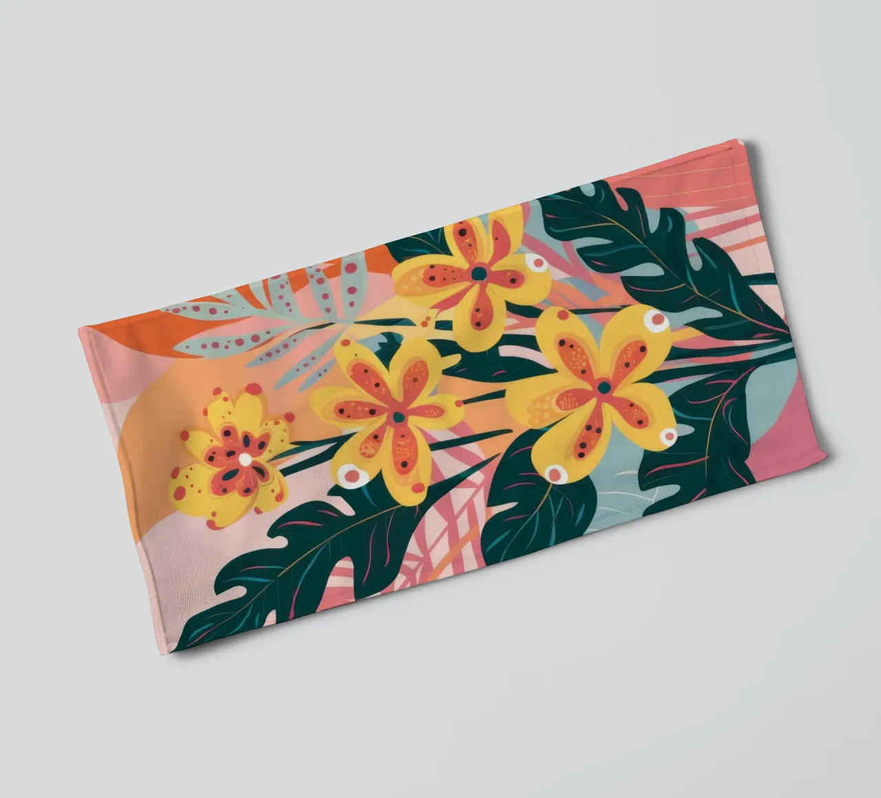 Wilde bloementuin explosie badhanddoek van Ink Pulse