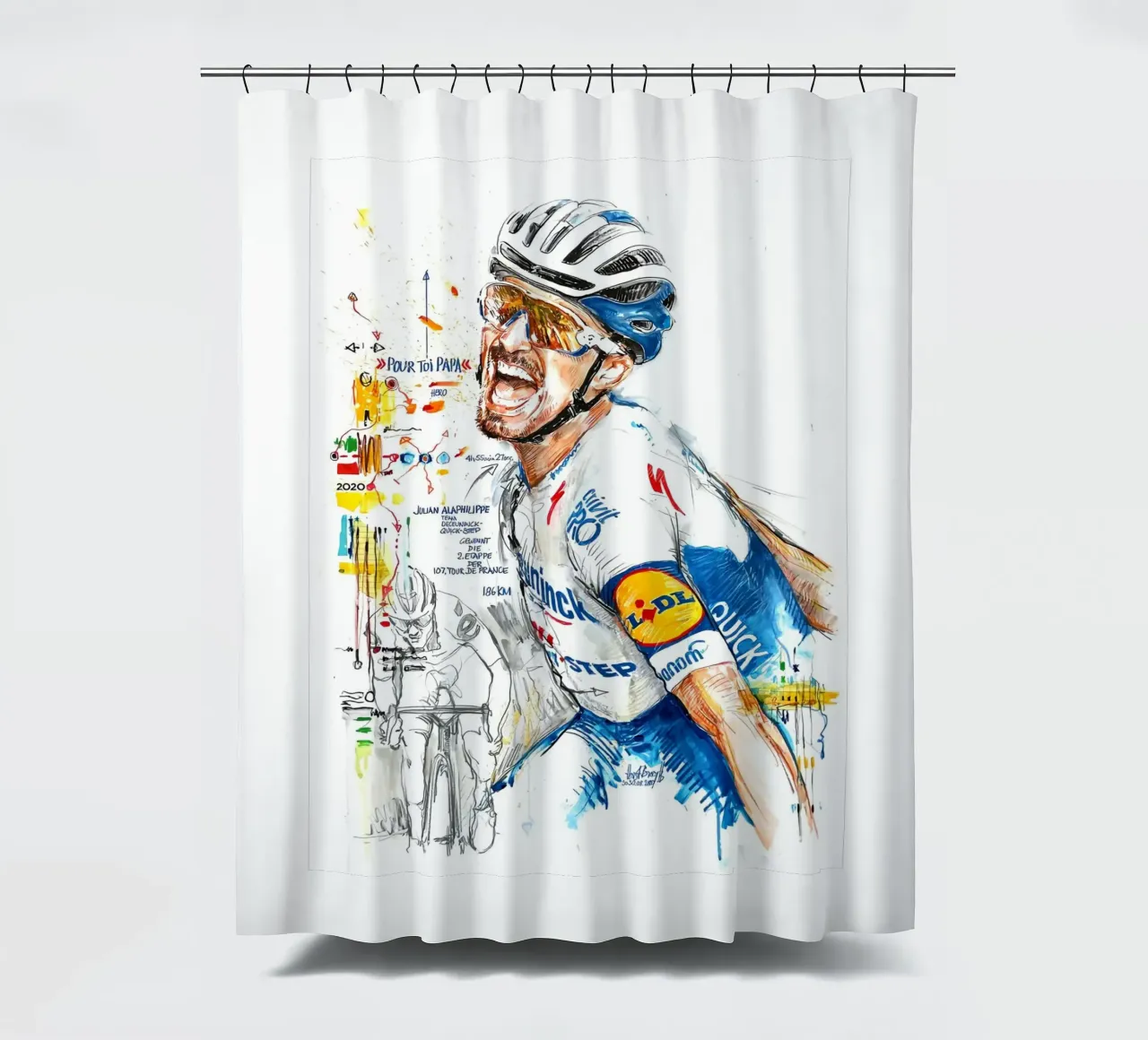 Julian Alaphilippe Finsih Vector tenda da doccia da Goodshops