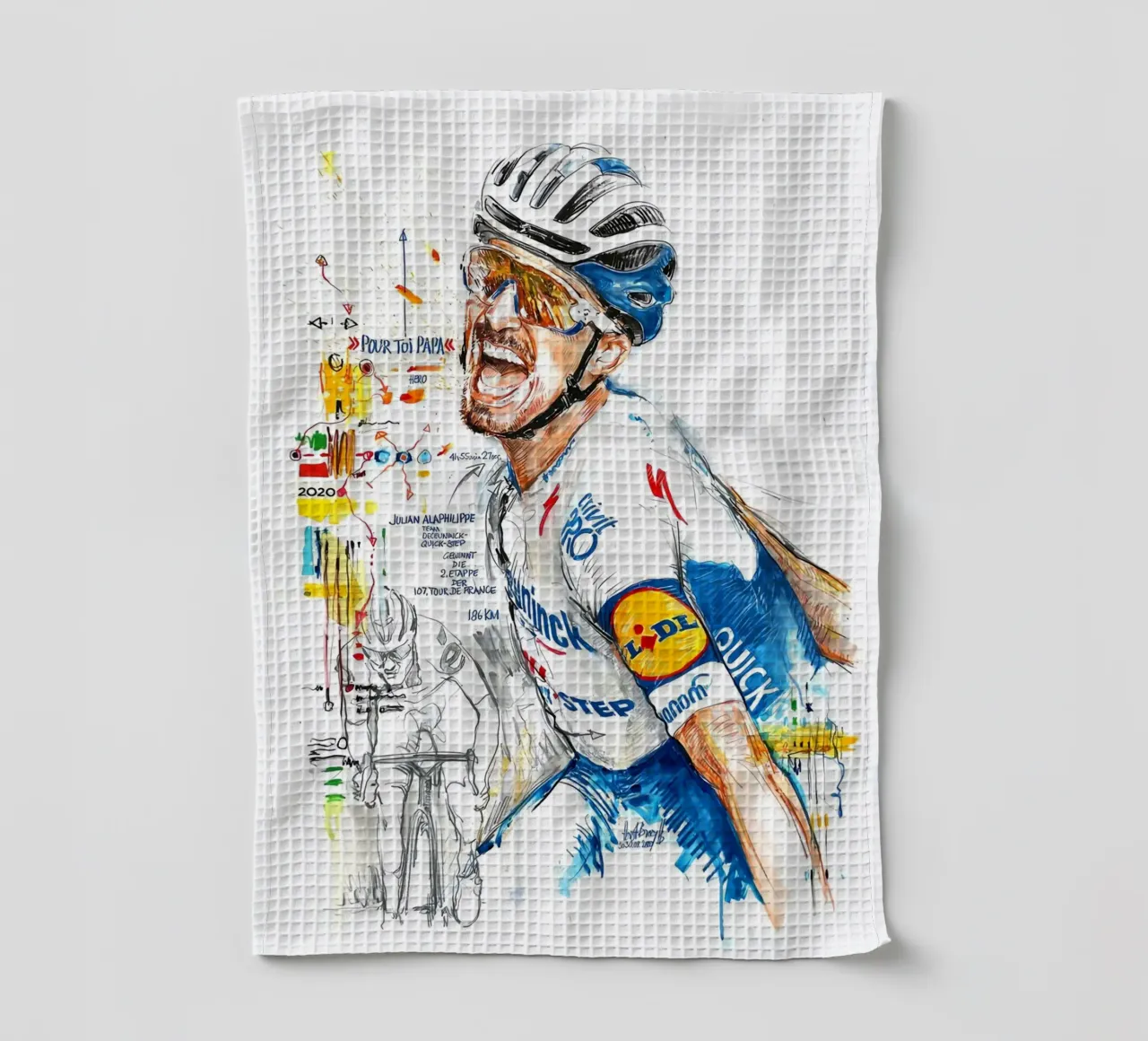Julian Alaphilippe Finsih Vector canovaccio da cucina da Goodshops