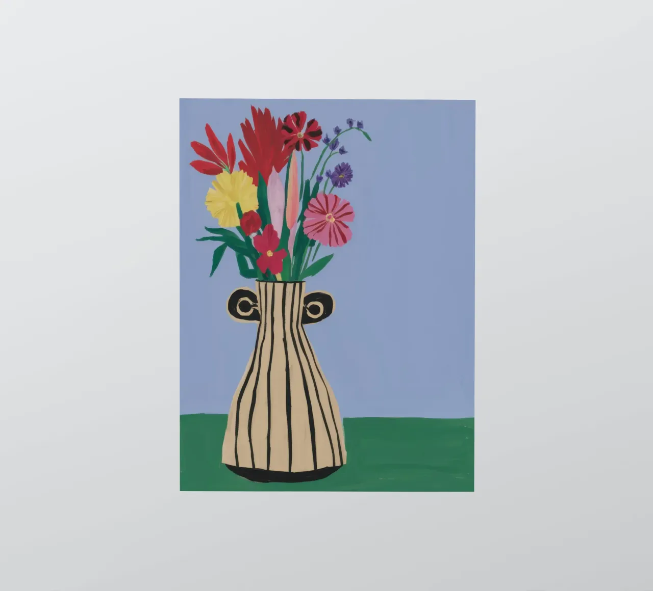 Élégance dans un vase cannelé autocollant de Ink Pulse