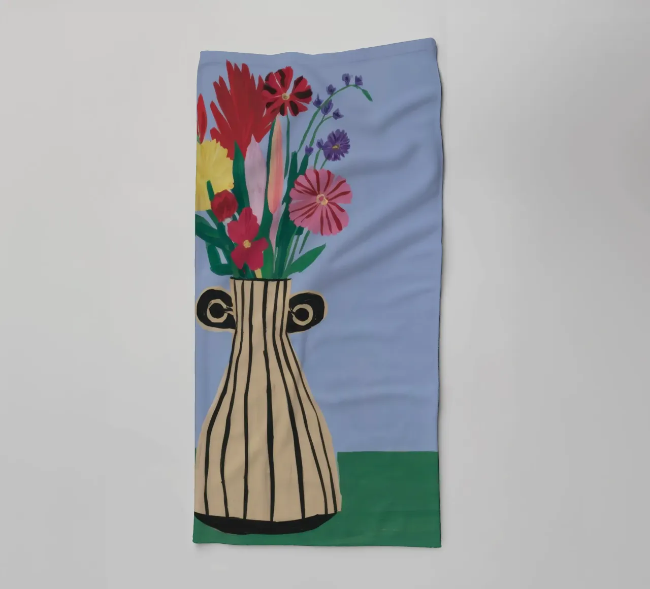 Élégance dans un vase cannelé serviette de bain de Ink Pulse