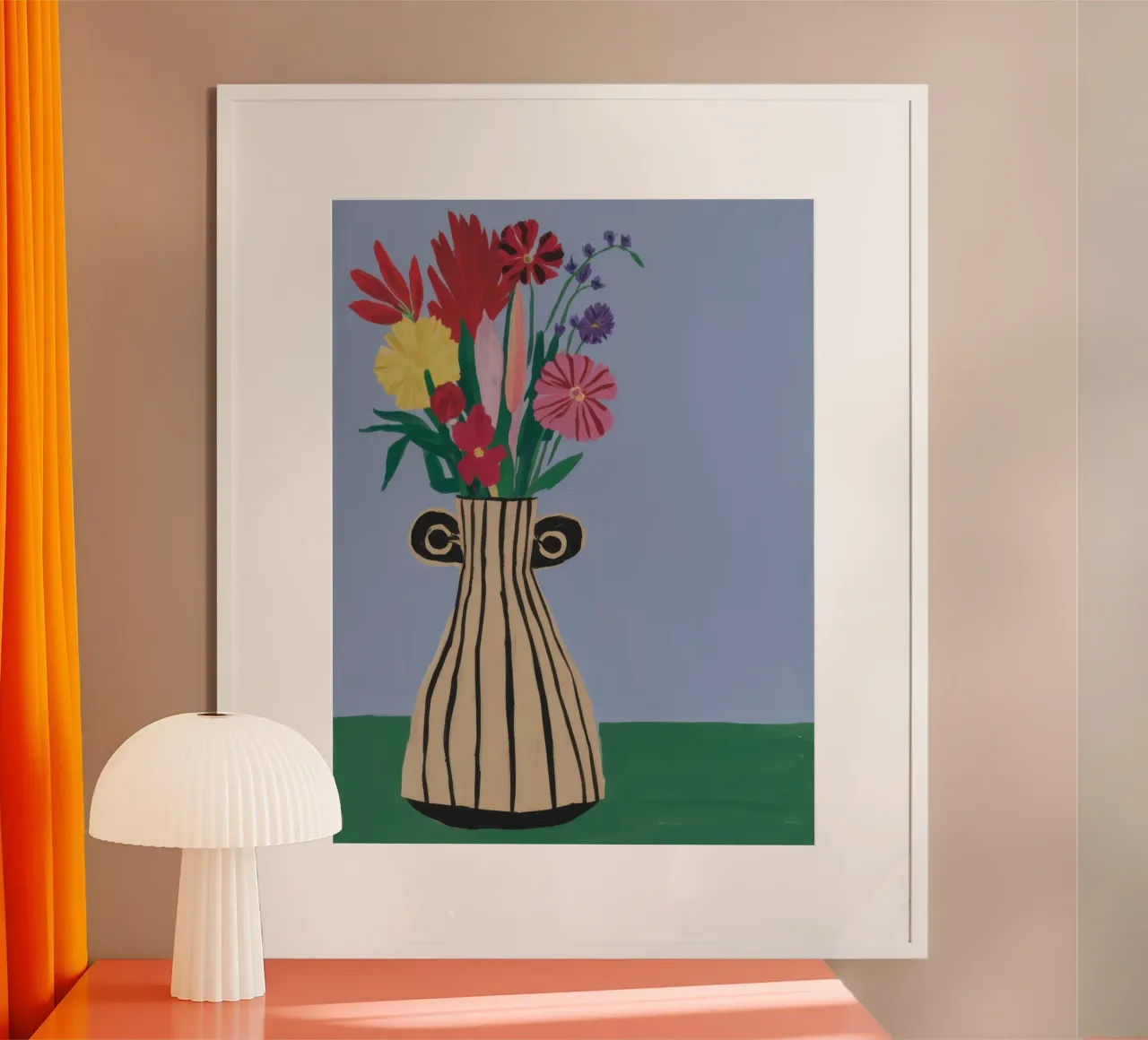 Eleganza in un vaso scanalato poster da Ink Pulse