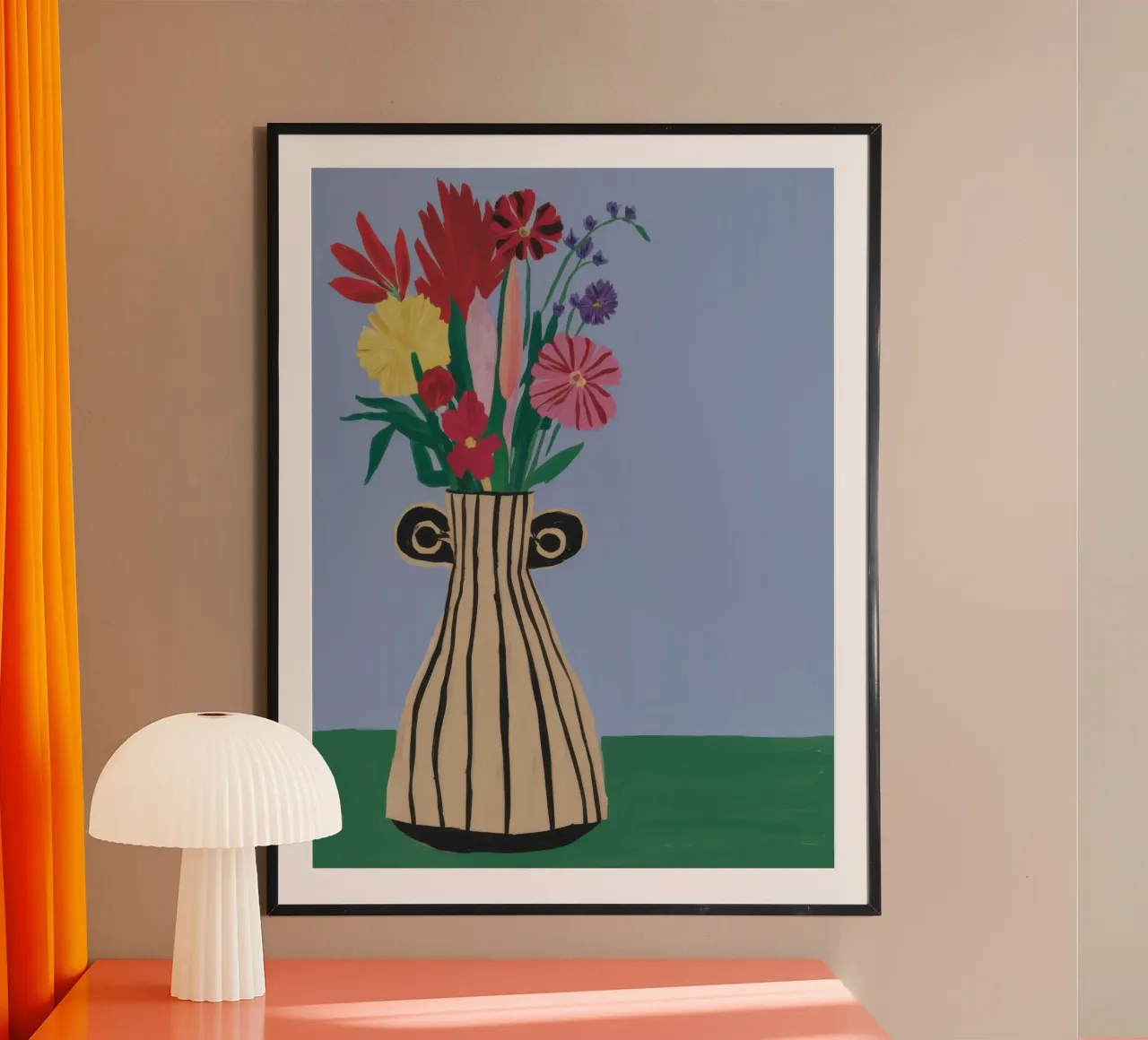 Eleganza in un vaso scanalato poster da Ink Pulse