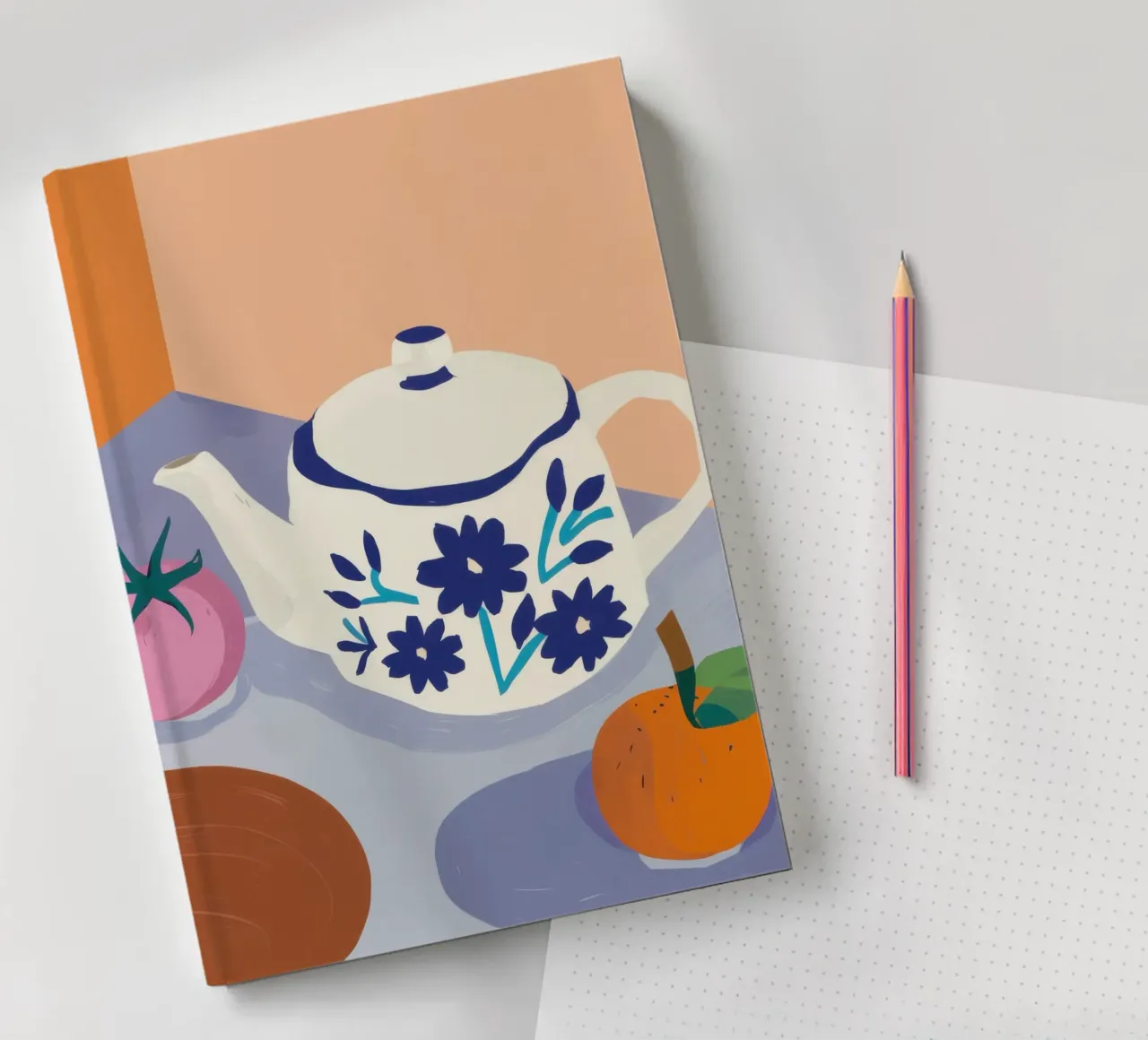 Quaint Teatime Still Life notebook by Mythy Brush