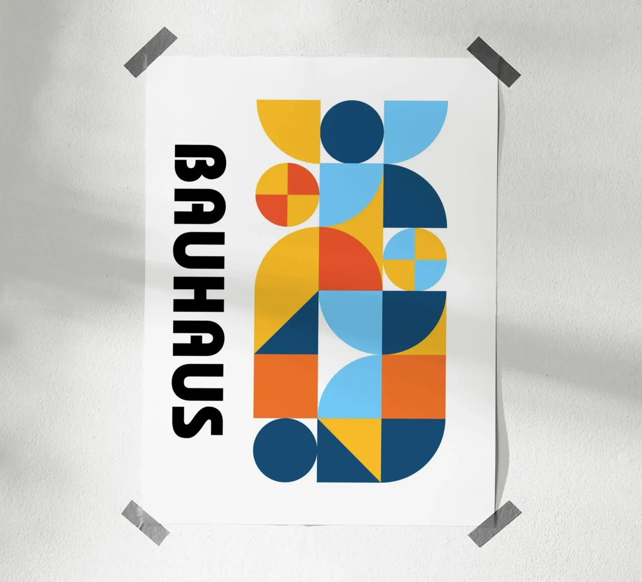 Forme Bauhaus Colore | Geometria moderna Poster poster con telaio in plastica da Studio Vibe