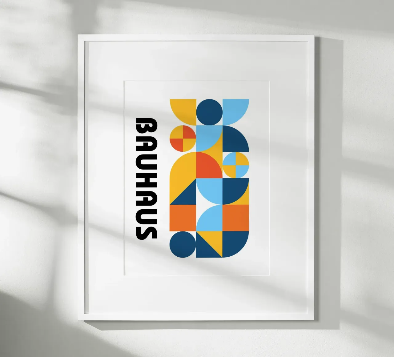 Forme Bauhaus Colore | Geometria moderna Poster poster con telaio in plastica da Studio Vibe