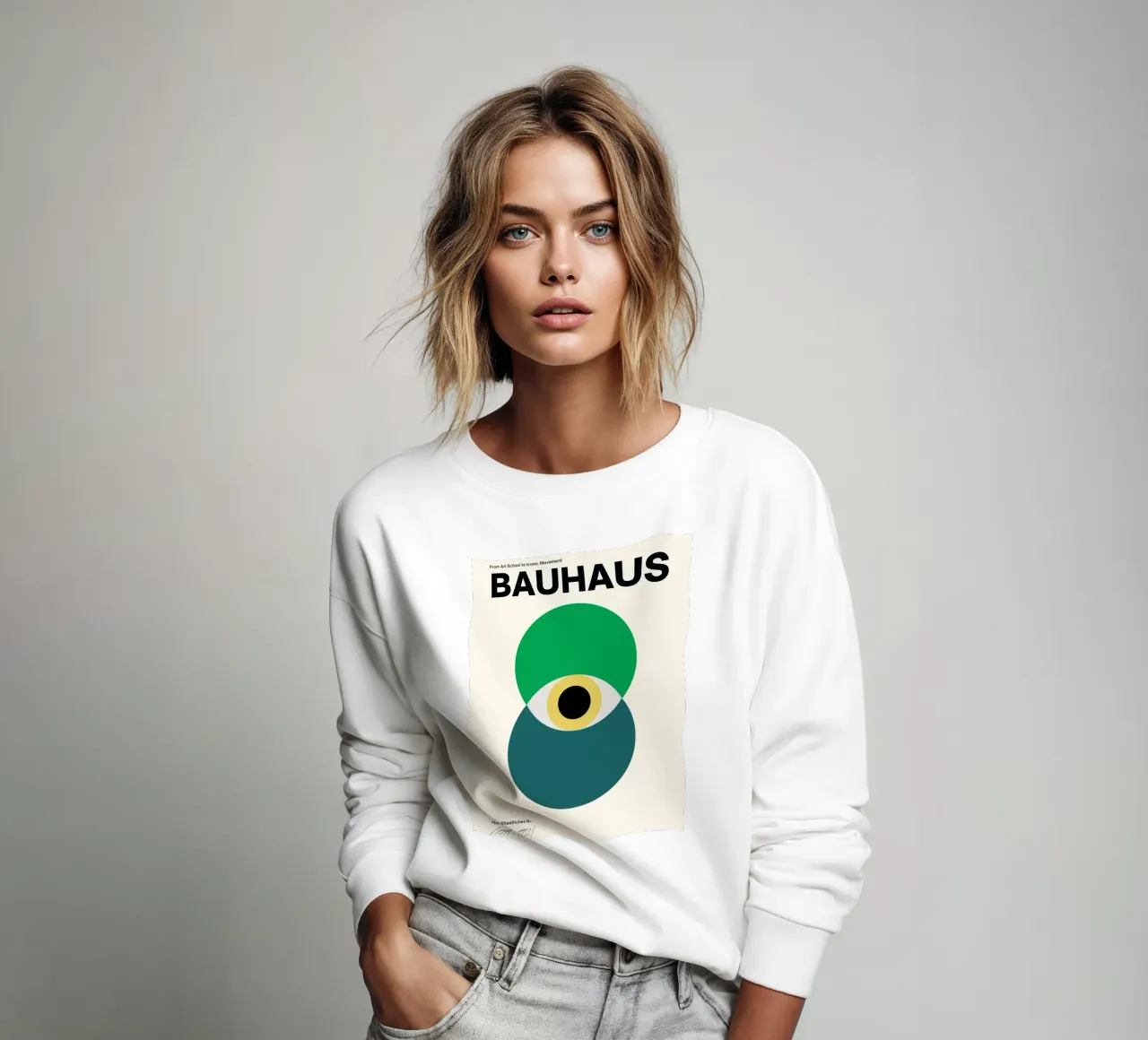 Bauhaus Oogontwerp | Minimal Abstract Poster sweatshirt van Studio Vibe