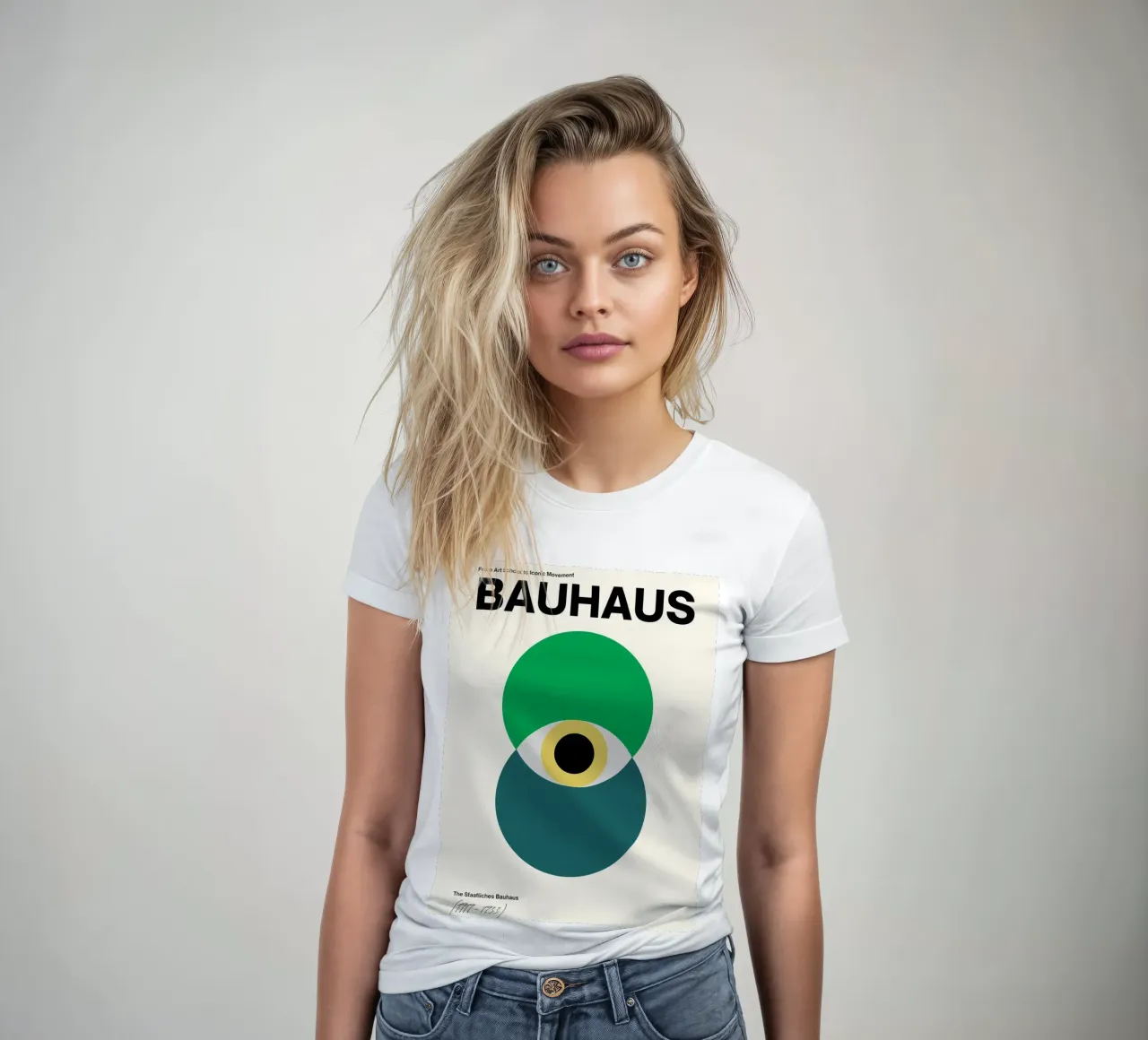 Bauhaus Eye Design | Minimal Abstract Poster t-shirt ajusté pour femmes de Studio Vibe