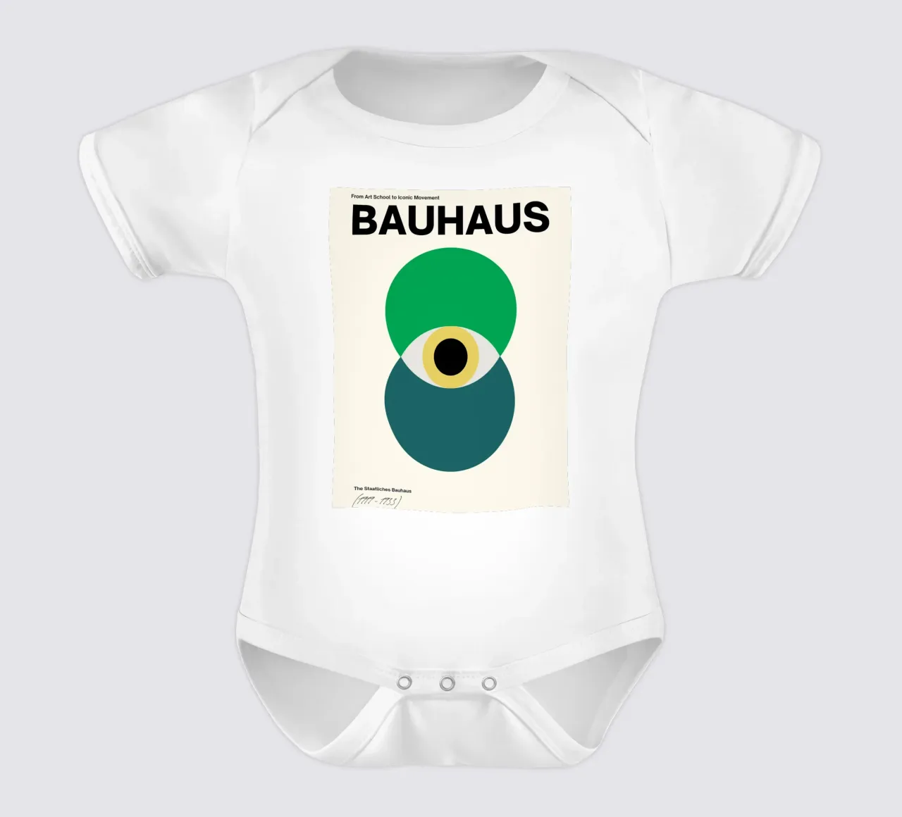 Bauhaus Oogontwerp | Minimal Abstract Poster babyrompertje korte mouwen van Studio Vibe