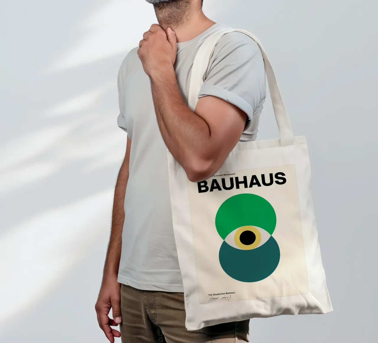 Bauhaus Eye Design | Minimal Abstract Poster tote bag by Studio Vibe