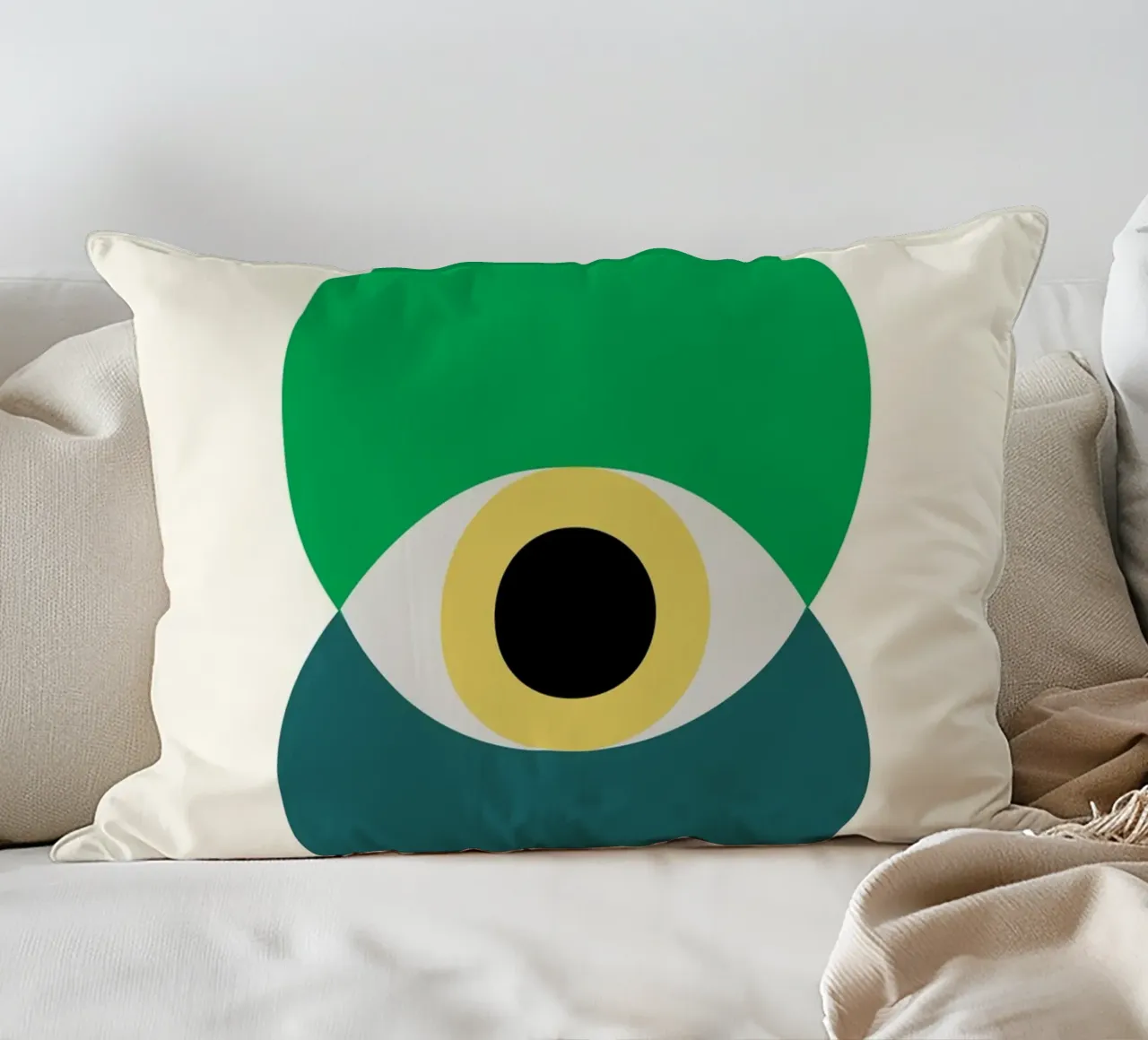 Bauhaus Eye Design | Minimal Abstract Poster Kissen von Studio Vibe
