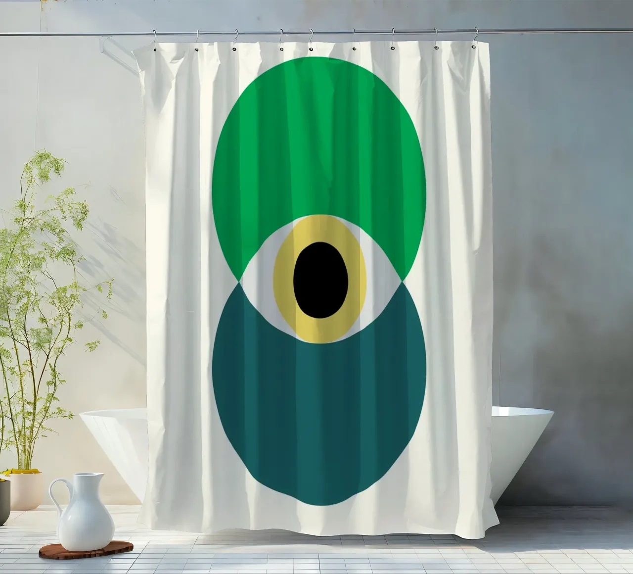 Bauhaus Eye Design | Minimal Abstract Poster Duschvorhang von Studio Vibe