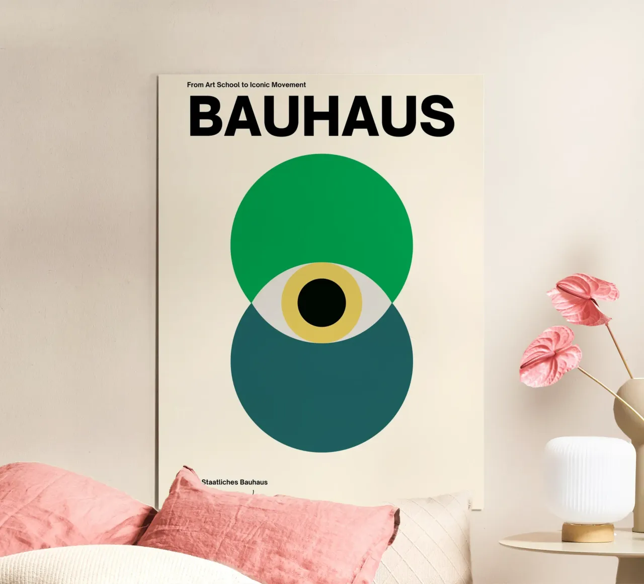 Bauhaus Oogontwerp | Minimal Abstract Poster hahnemühle van Studio Vibe