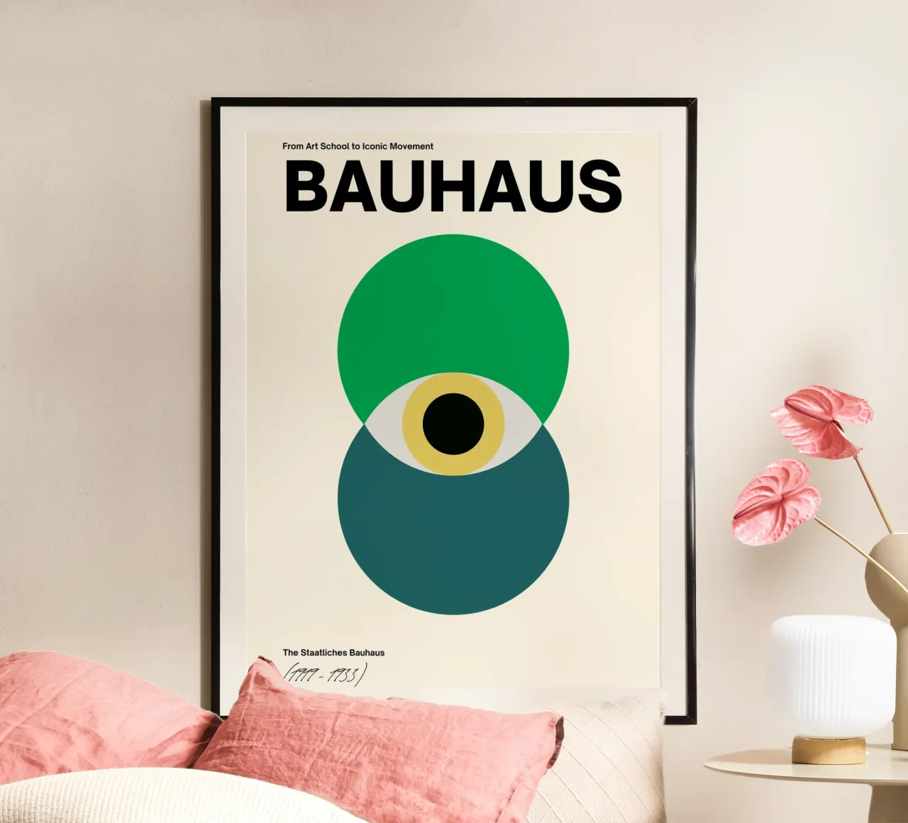 Bauhaus Oogontwerp | Minimal Abstract Poster hahnemühle van Studio Vibe