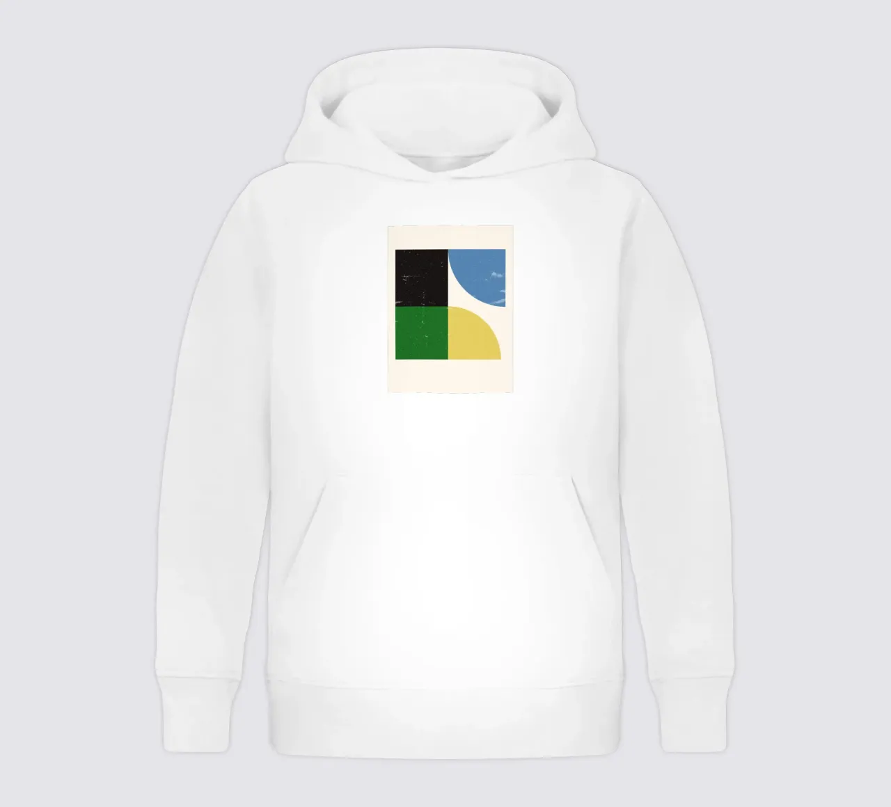 Retro Bauhaus Grid – Geometric Color Blocks kids hoodie by Studio Vibe