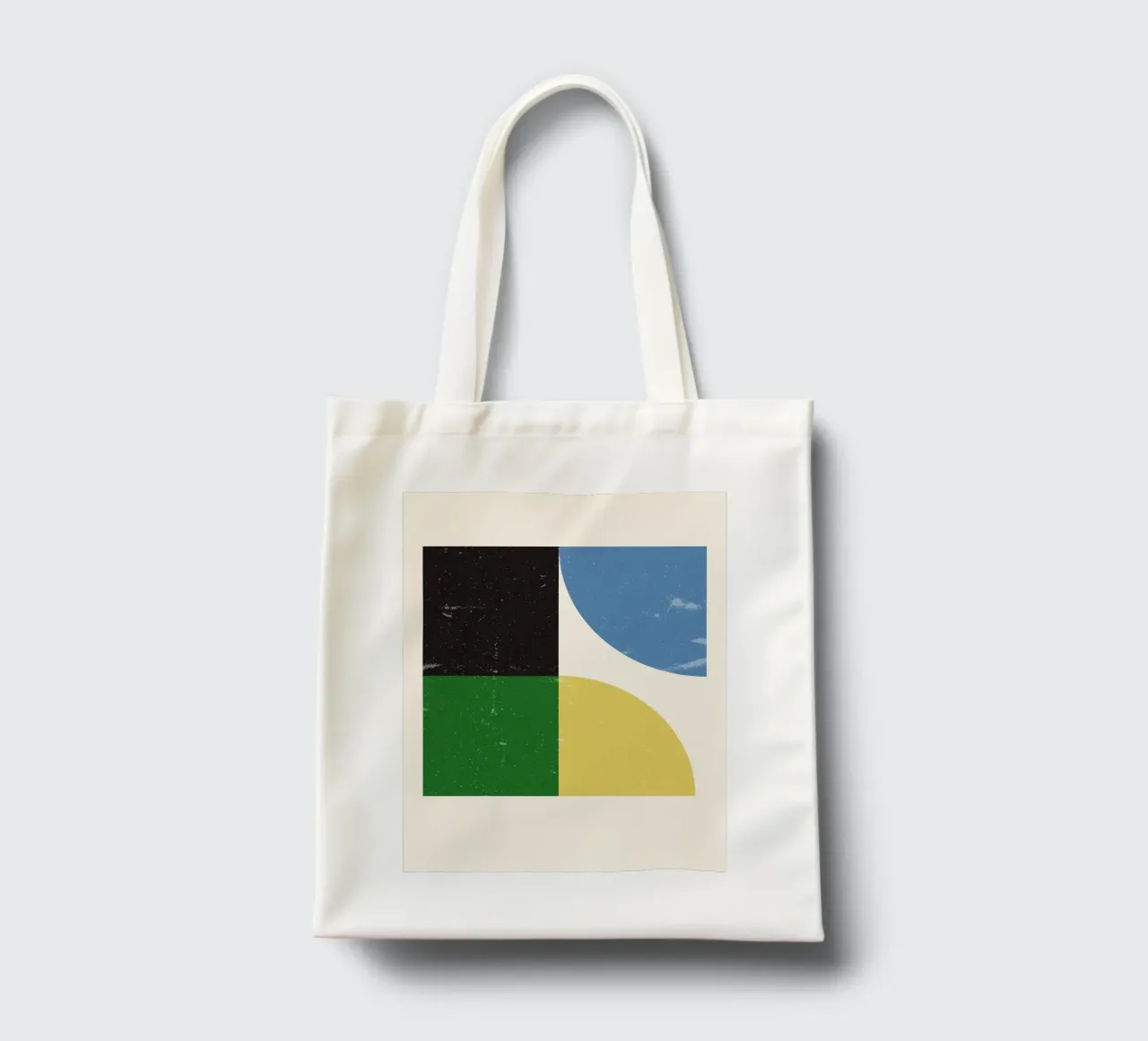 Retro Bauhaus Grid – Geometric Color Blocks tote bag by Studio Vibe