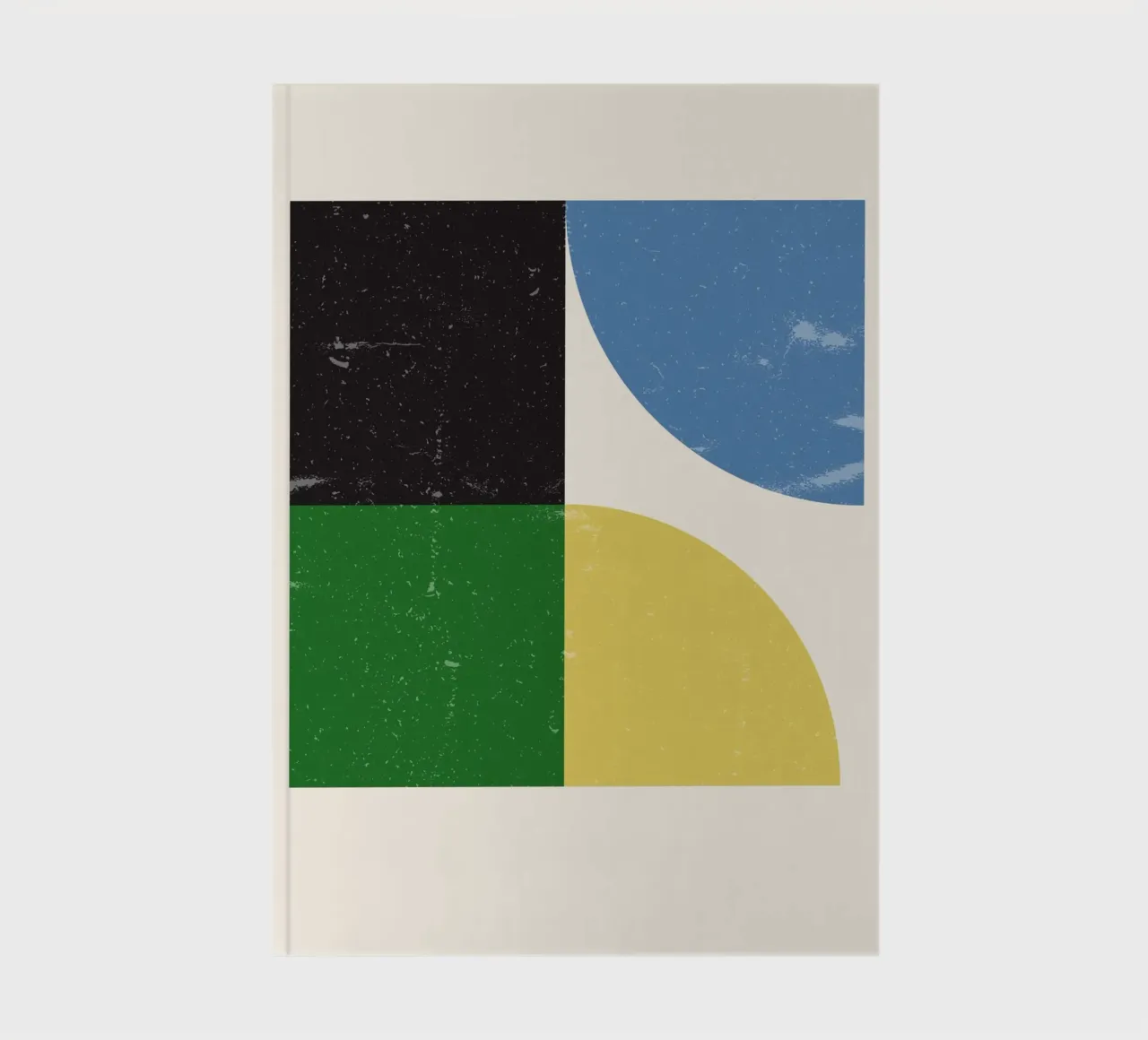 Retro Bauhaus Grid – Geometric Color Blocks notebook by Studio Vibe
